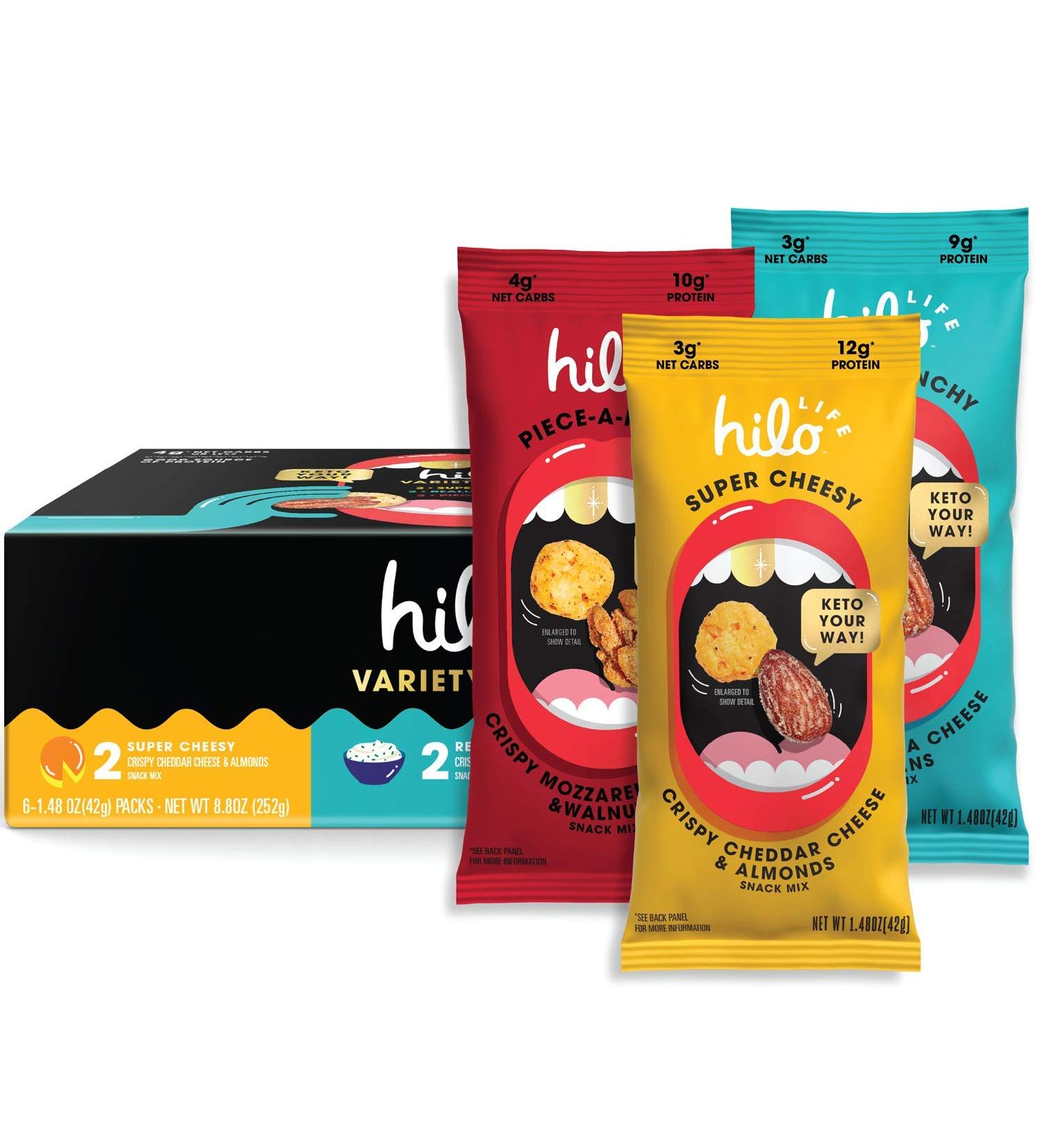 Shop Hilo Life Keto Snack Mix 6 Count Ã¢â¬â Low Carb Variety Pack: Super Cheesy  Really Ranchy  Piece-A-Pizza - Buy Online on SooperMarket.com