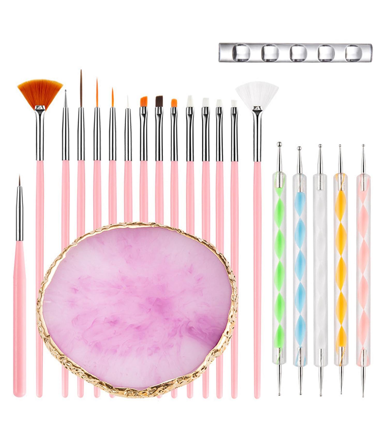 22-Piece Nail Art Tools Set | Resin Palette & Dotting Pen Kit for DIY Nail Art & Home Salon Use - Buy Online on SooperMarket.com