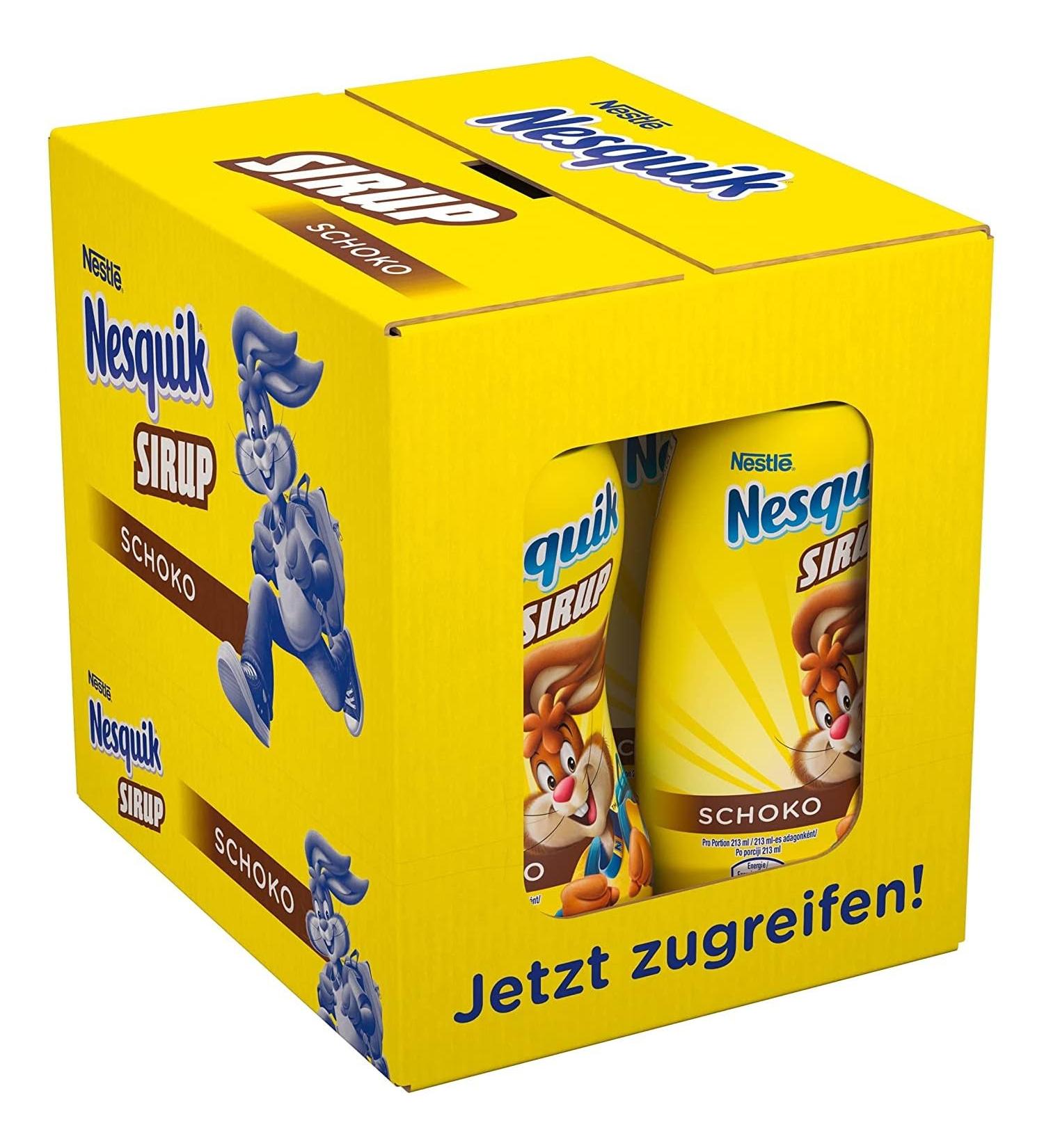 Nesquik syrup can chocolate syrup for dessert breakfast or milk drinks 8 x 300 ml 12018291