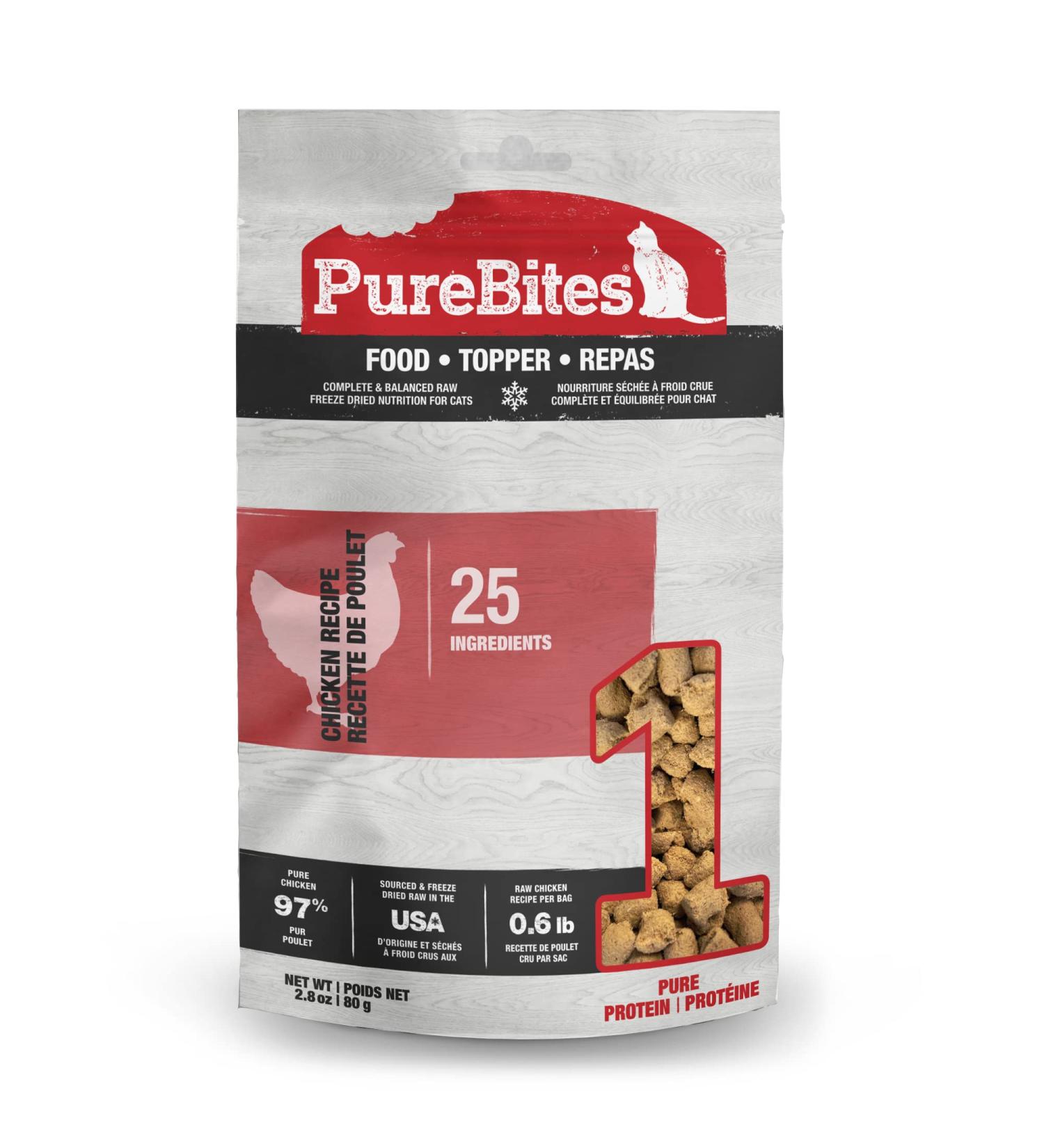PureBites Cat Food Topper 80g | Chicken Recipe | Made in USA 80 g (Pack of 1) - Buy Online on SooperMarket.com