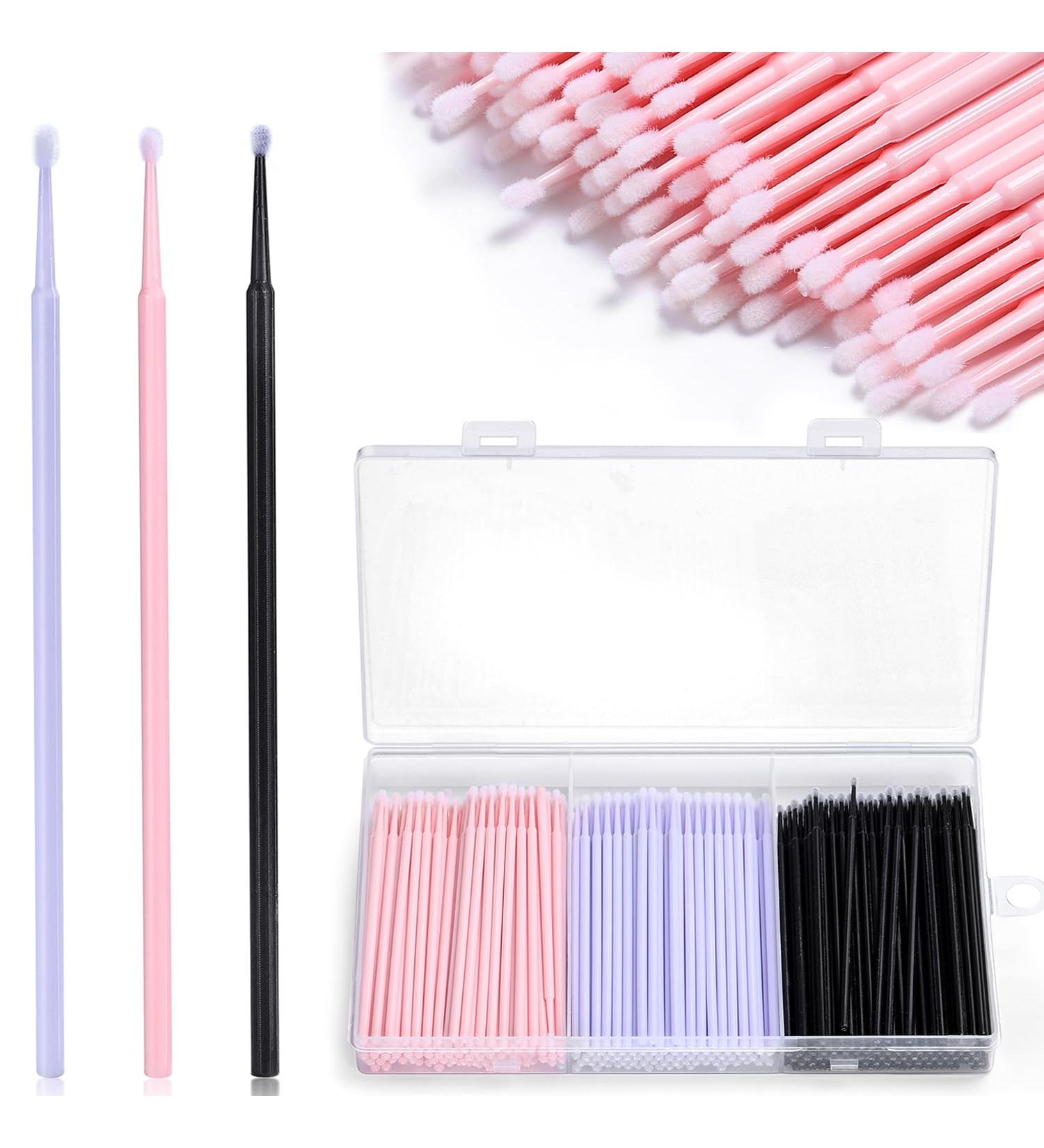 300pcs Disposable Microbrush Applicators Microfiber Wands JASSINS Eyelash Extensions Applicator Brush False Eyelashes Brush Clean Mascara swabs(2.0mm With Container) PINK - Buy Online on SooperMarket.com