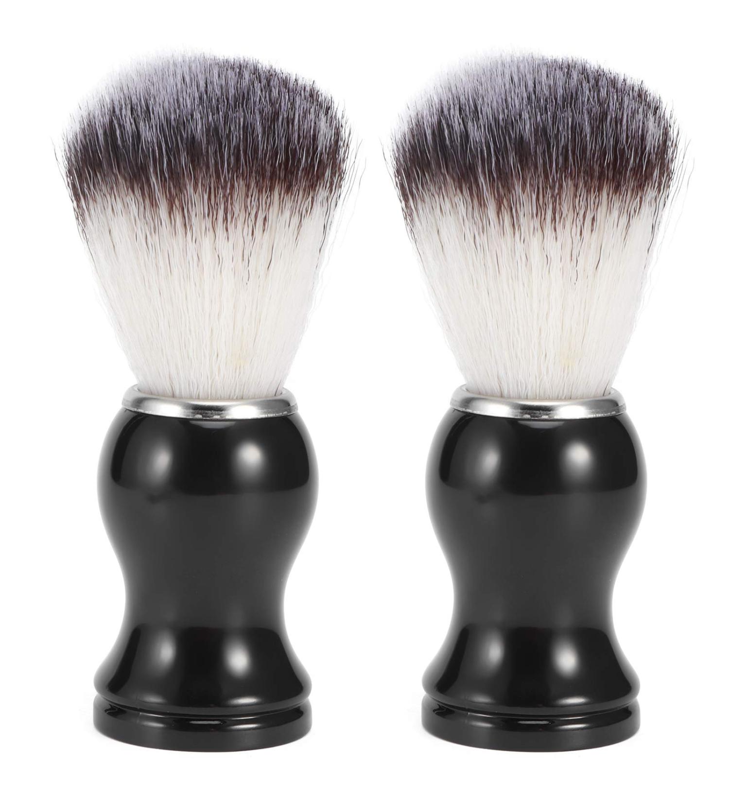 2 Pack Men's Shaving Brush - Portable Soft Nylon for Wet Shaving & Beard Foam | Barber Shop Tool - Buy Online on SooperMarket.com