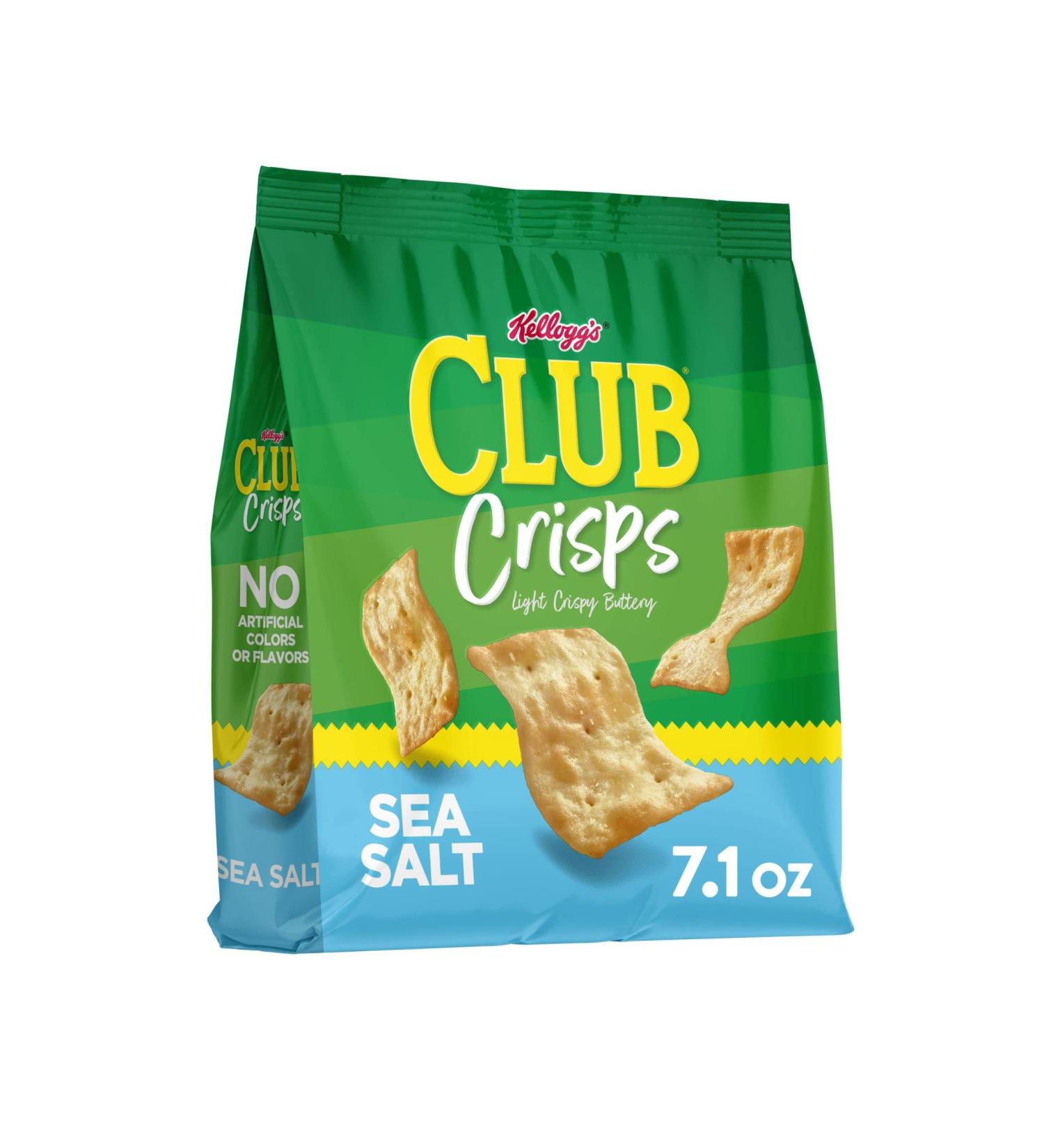 Kellogg's Club Cracker Crisps 7.1oz Sea Salt - Baked Party Snack Crackers (1 Bag) - Buy Online on SooperMarket.com