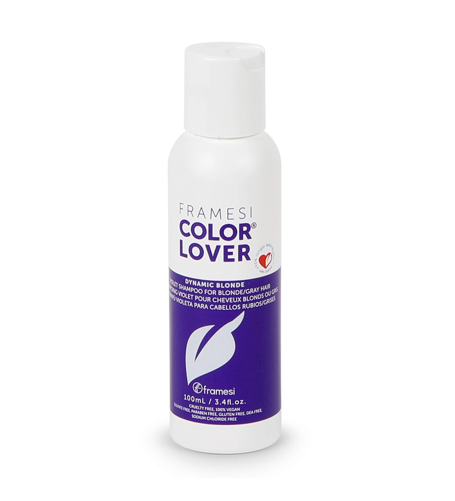 Framesi Color Lover Dynamic Blonde Purple Shampoo - 3.4 fl oz | Violet Shampoo for Color Treated Hair - Buy Online on SooperMarket.com