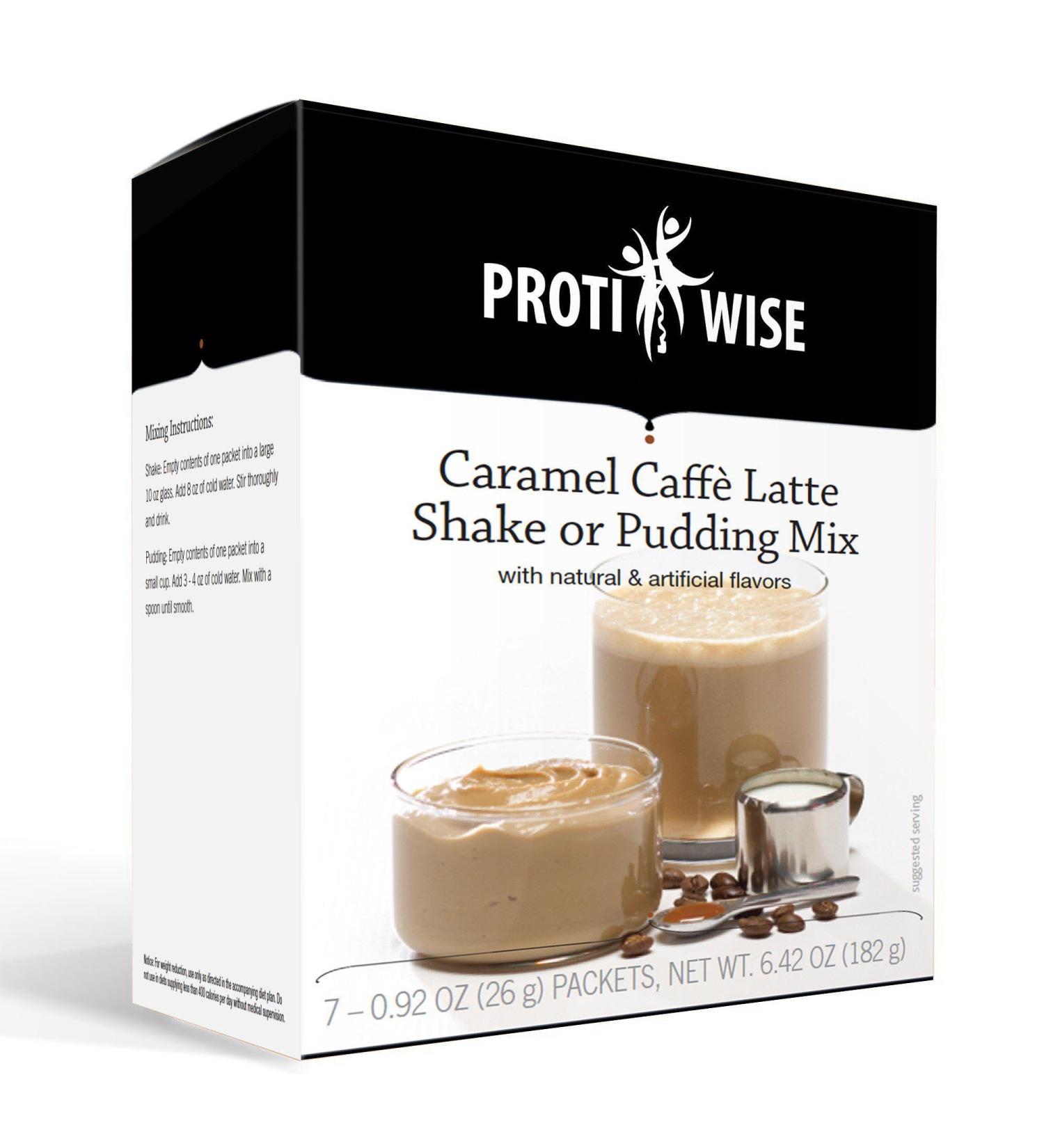 ProtiWise Caramel Caffe Latte Meal Replacement Shake - High Protein 15g Gluten Free 100 Calories Low Sugar Low Carb KETO Friendly (7 Boxes) - Ideal for Weight Loss - Buy Online on SooperMarket.com