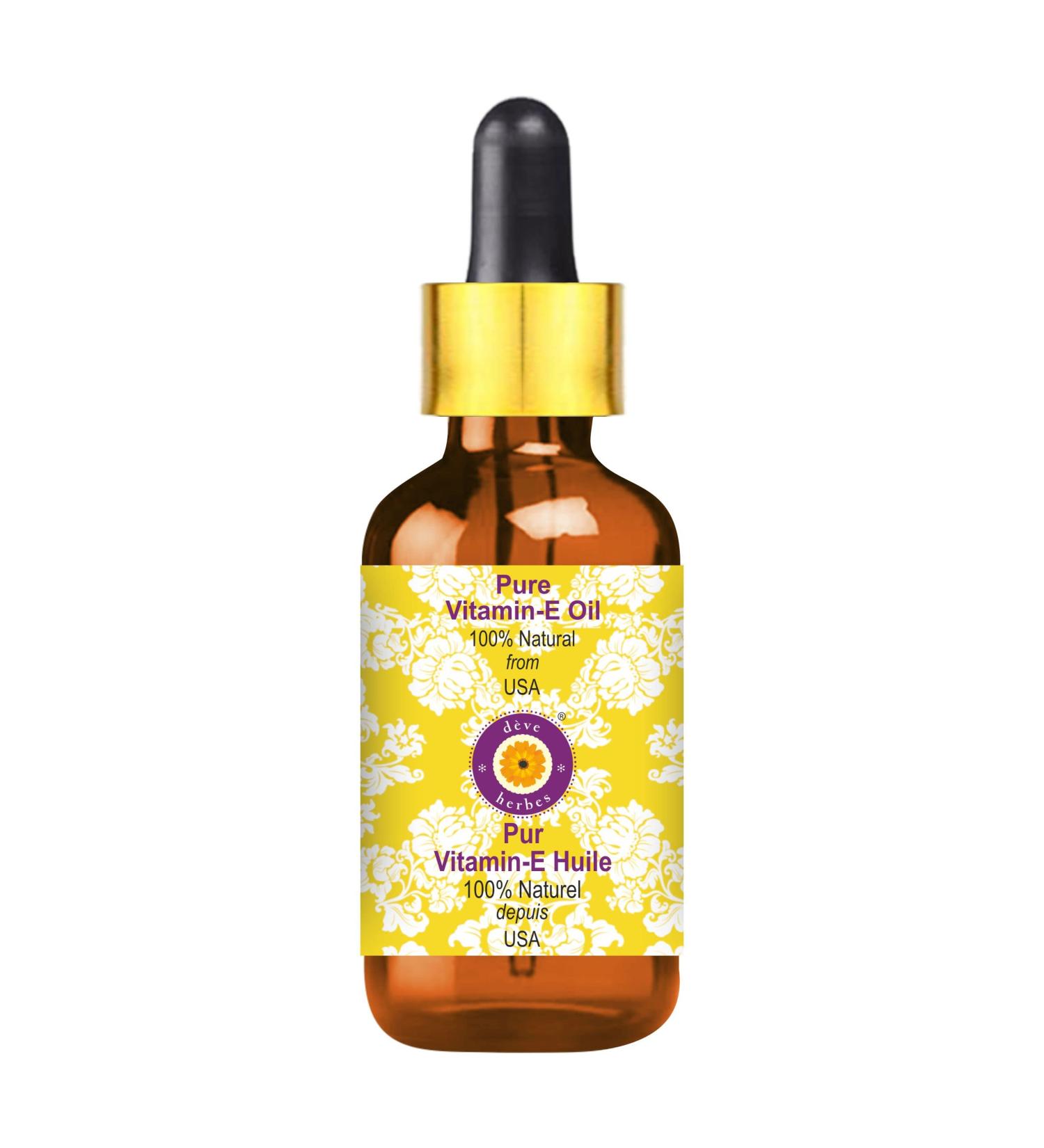 Deve Herbes Pure Vitamin E Oil with Glass Dropper 15ml (0.50 oz) - Buy Online on SooperMarket.com