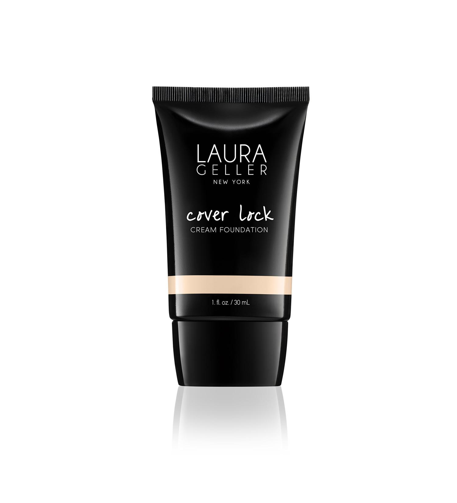 Laura Geller Cover Lock Cream Foundation - Porcelain 1 fl oz (30 ml) | Long-Lasting, Flawless Finish - Buy Online on SooperMarket.com