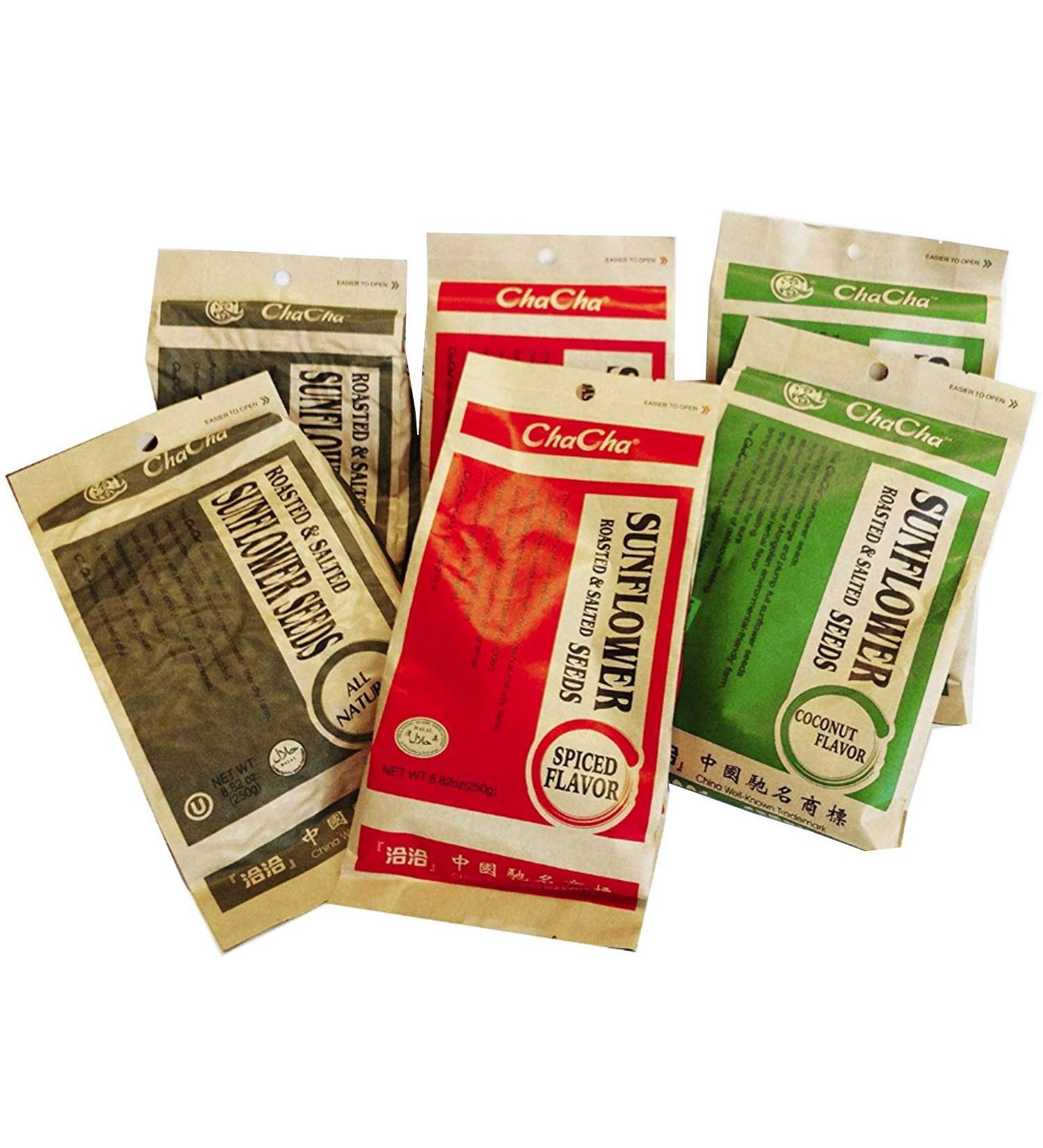Chacha Sunflower Roasted and Salted Seeds Special Package (3 Flavors X 2 Bags) 250g X 6 Bags