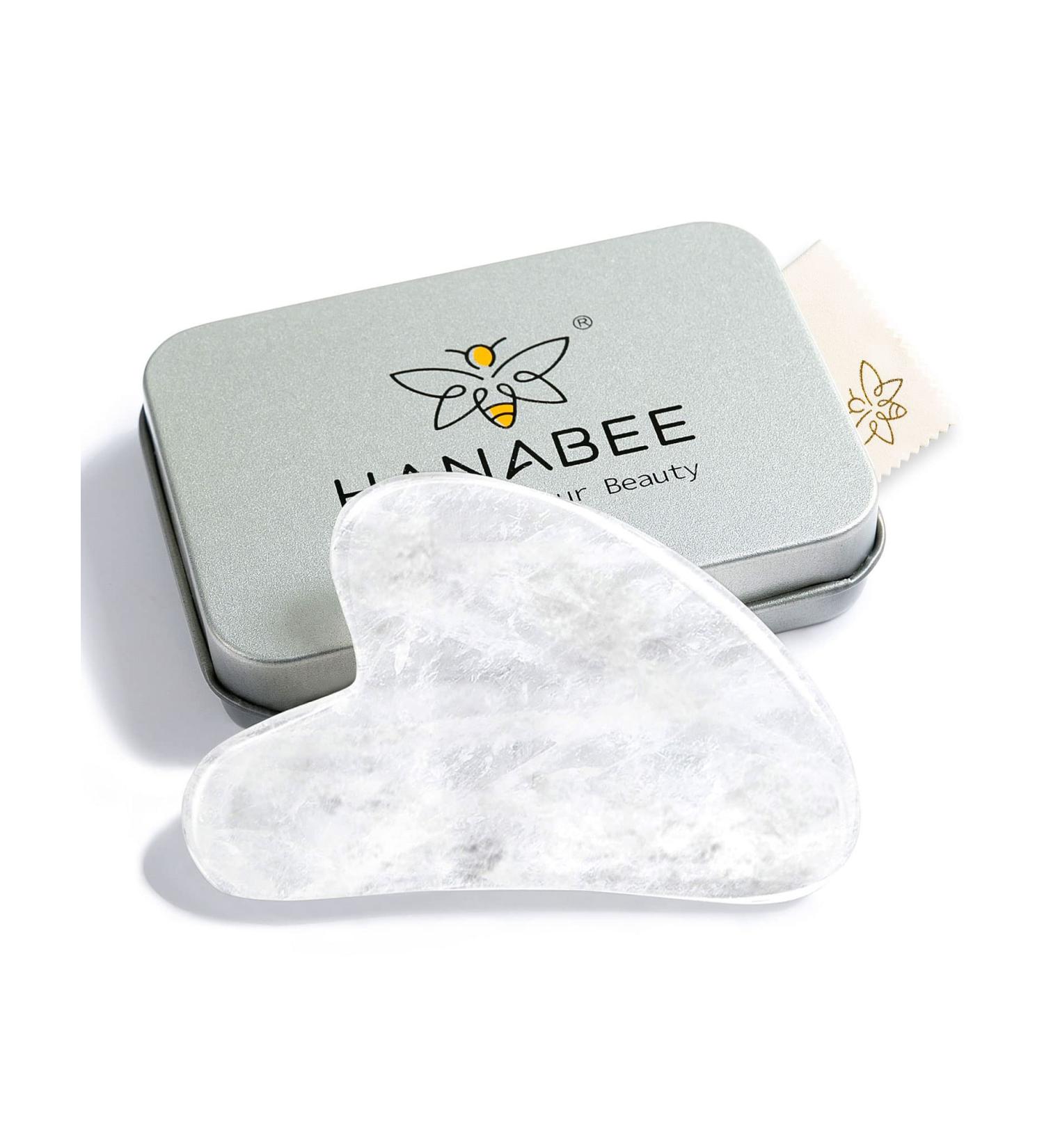 Rose Quartz Gua Sha Tool for Face Massage and Lymphatic Drainage - HANABEE Facial Beauty Tool (White) - Buy Online on SooperMarket.com