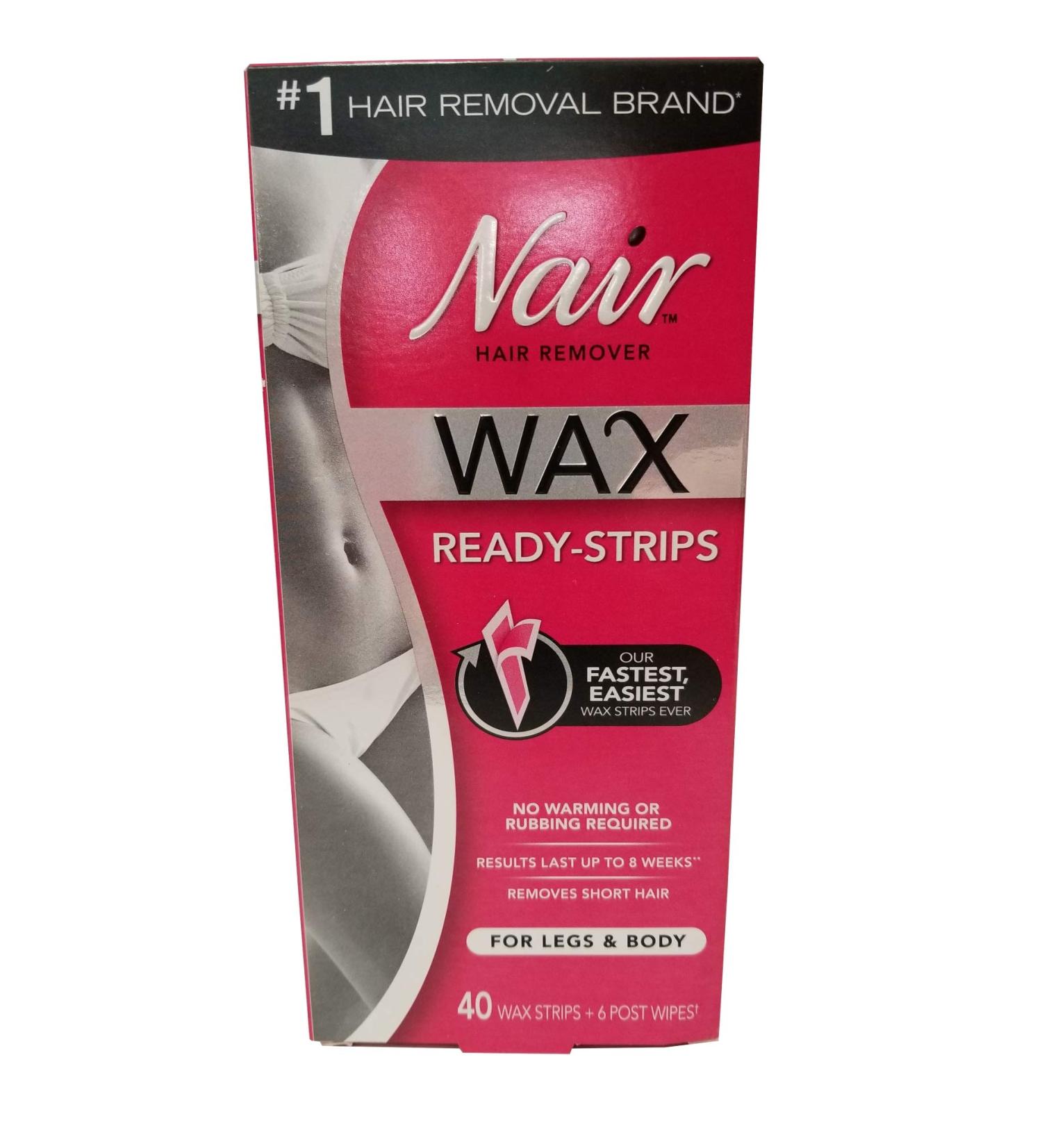 Nair Hair Remover Wax Ready- Strips 40 Count Legs/Body by Nair