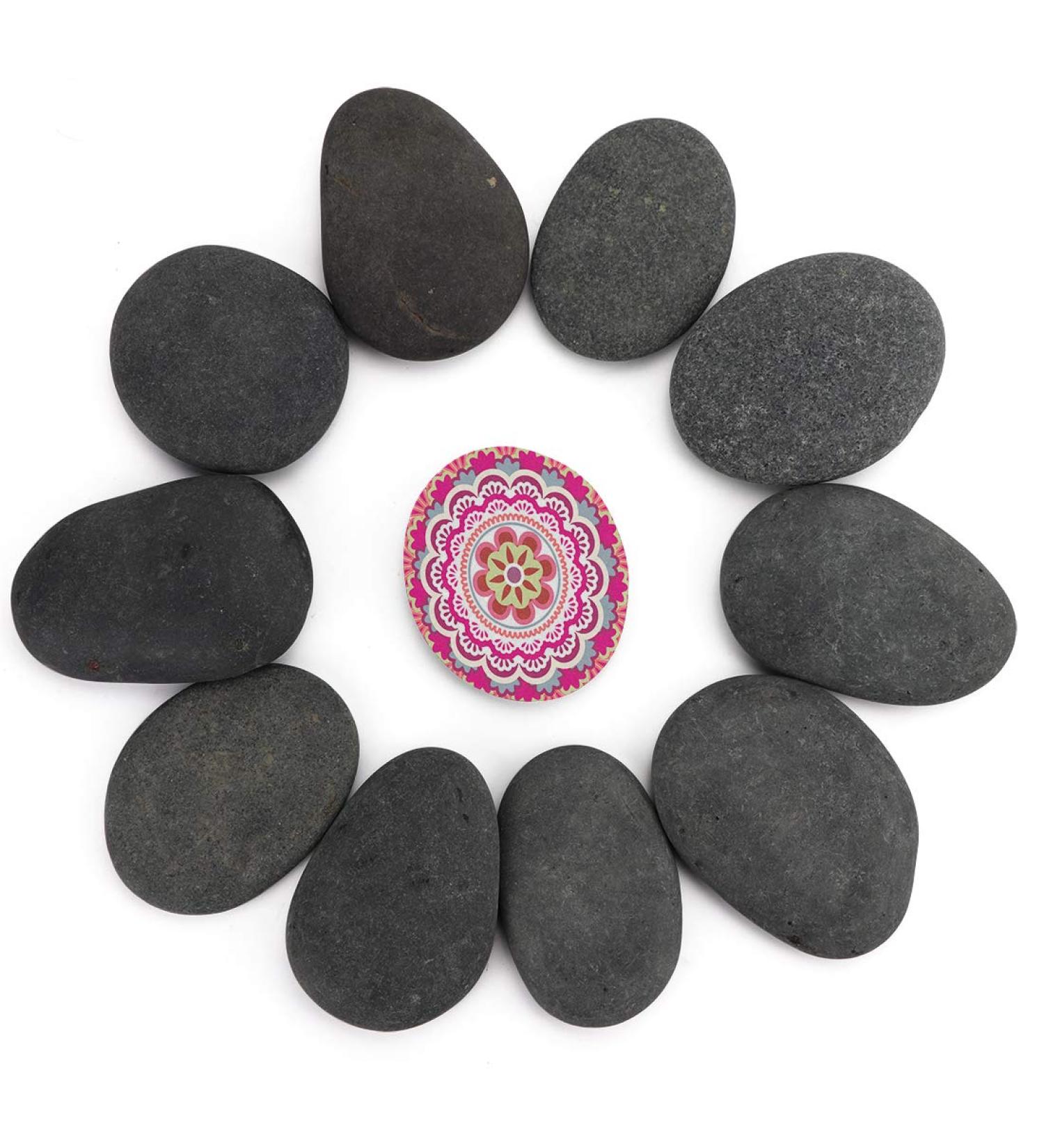 Smooth Painting Rocks 3-4 inches - Pack of 12 for Art Crafts and Decoration - Buy Online on SooperMarket.com