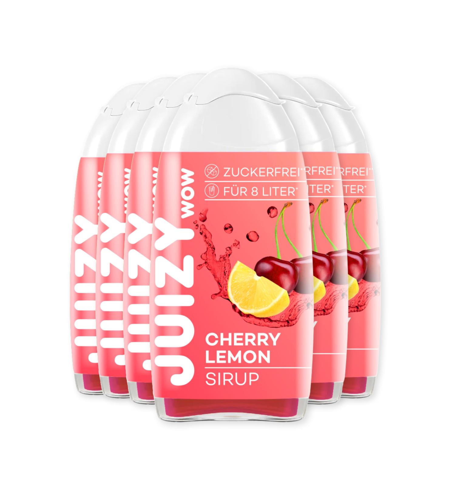 Juizy WoW Sugar-Free Cherry Lemon Syrup | 6 x 65ml | Zero Calories Vegan Beverage Concentrate | Up to 72L Natural Drink | More Juice Less Calories - Buy Online on SooperMarket.com