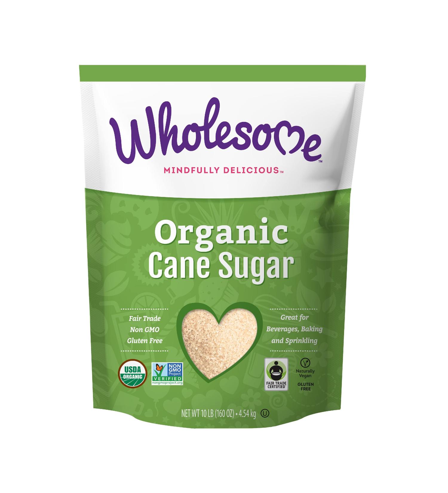 Organic Cane Sugar 10 lb - Fair Trade, Non GMO, Gluten Free - Buy Online on SooperMarket.com