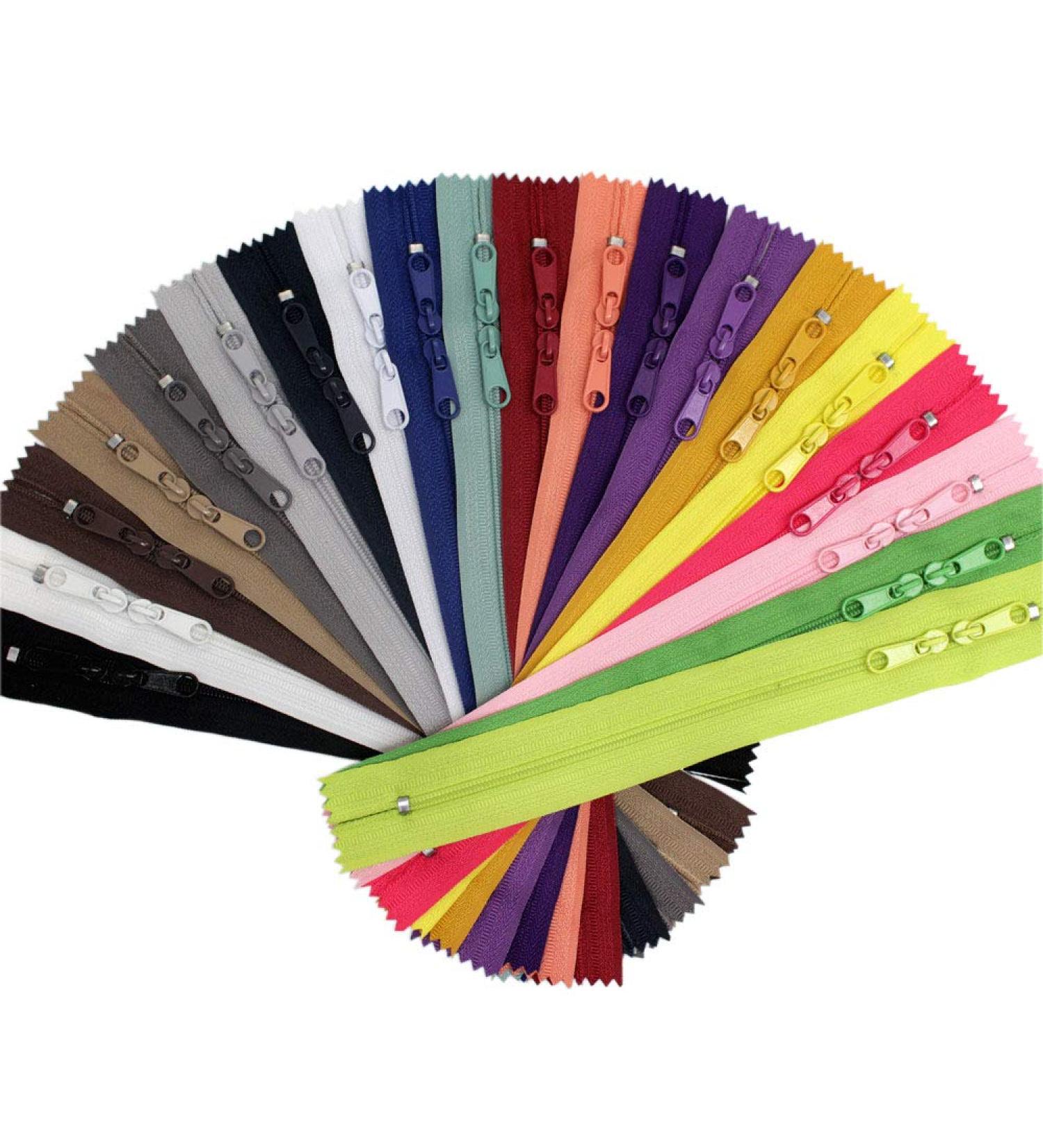 MebuZip 20PCS 20 Double Slider Nylon Coil Zippers - Assorted Colors - Buy Online on SooperMarket.com