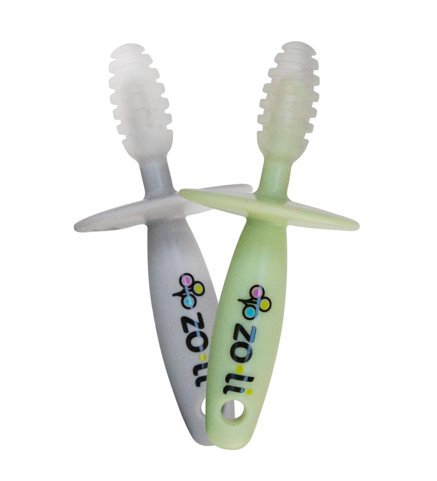 ZoLi Chubby Gummy Teether | 2-Pack Green/Grey BPA-Free Teething Stick for Baby Teething Relief - Buy Online on SooperMarket.com