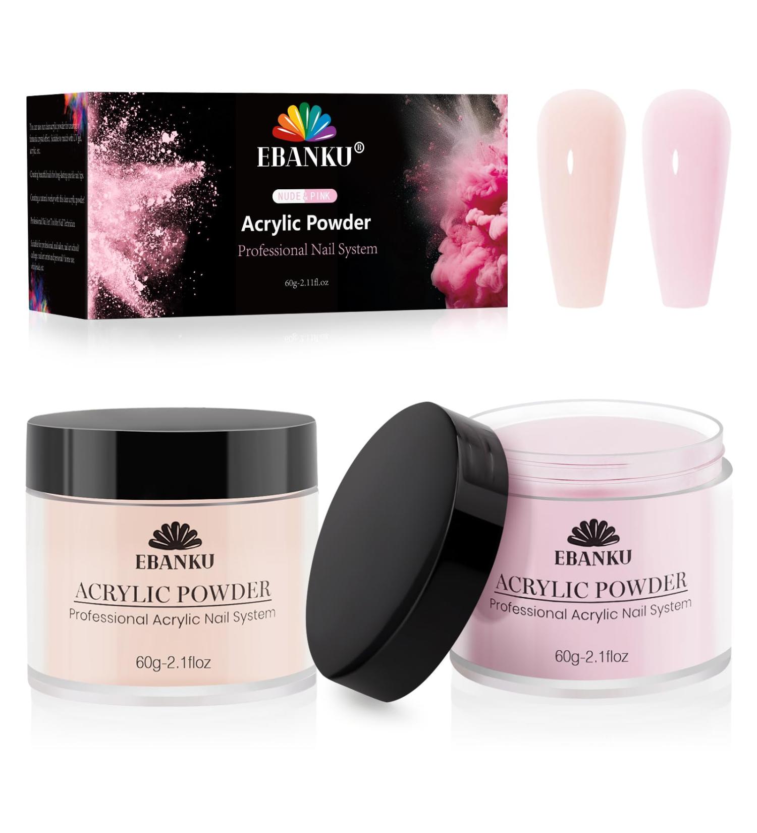 EBANKU Pink Nude Acrylic Powder Set 2 Colors Acrylic Nail Powder Professional Acrylic Powder for Nail Acrylic Extension Nail Carving Long-Lasting No Nail Lamp Needed - Buy Online on SooperMarket.com