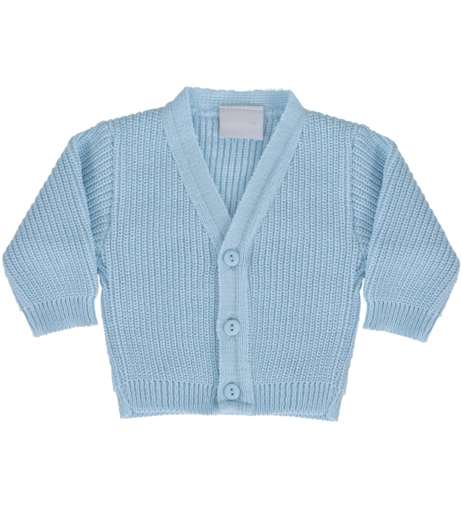 Premature Baby Cardigan | Winter Knitted Ribbed Cardigan for Boys & Girls | 5-8 lb Blue - Buy Online on SooperMarket.com