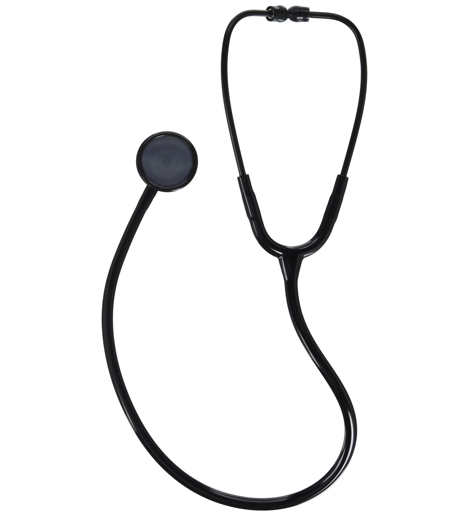 Dixie Ems Premium Single Head Master Lite Stethoscope All Black Edition with Tunable Diaphragm and Extra Ear Tips for Doctors Nurses EMTs and Medical Students