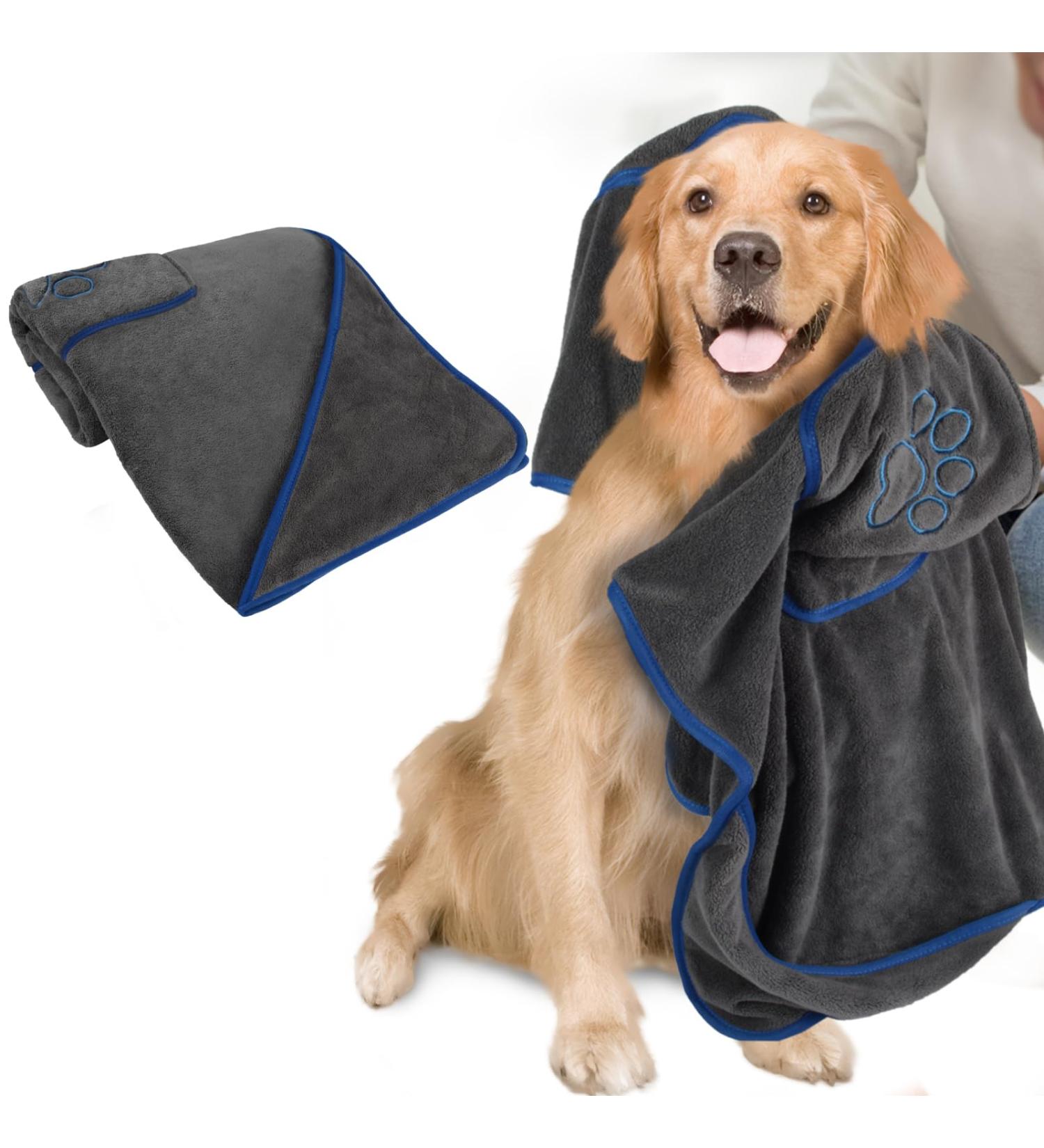 Buy Kinhwa Extra Absorbent XXL Dog Towel - 76x127cm Microfiber Pet Towel Quick Drying Soft & Durable Washable Dark Gray - Ideal for Dogs - Buy Online on SooperMarket.com
