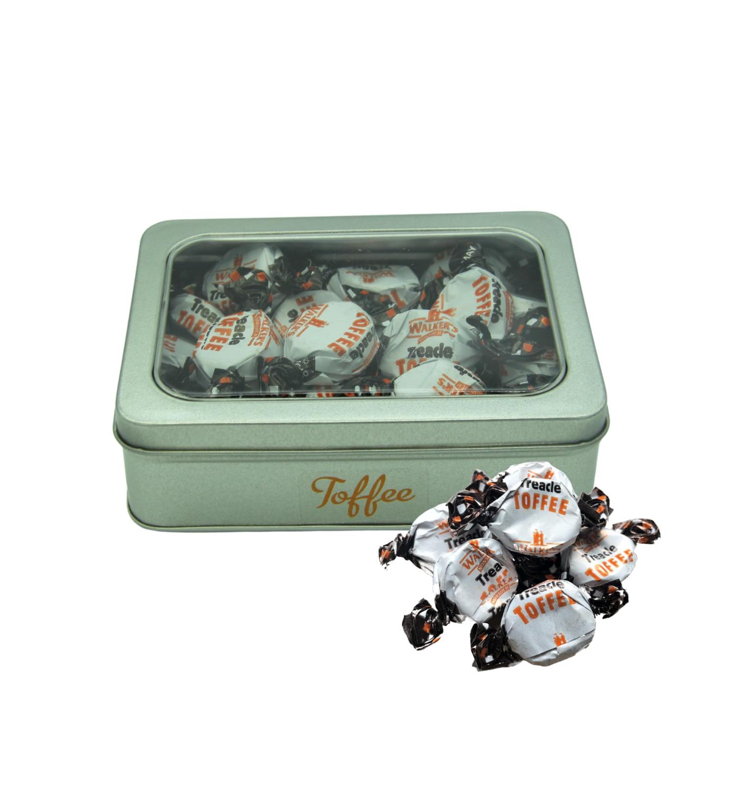 Walkers Nonsuch Treacle Toffee Sweets x 200g Bundle with TinTastic Silver Window Lid Tin Individually Wrapped Gluten-Free Creamy Treat for Home Desk or Travel - Buy Online on SooperMarket.com
