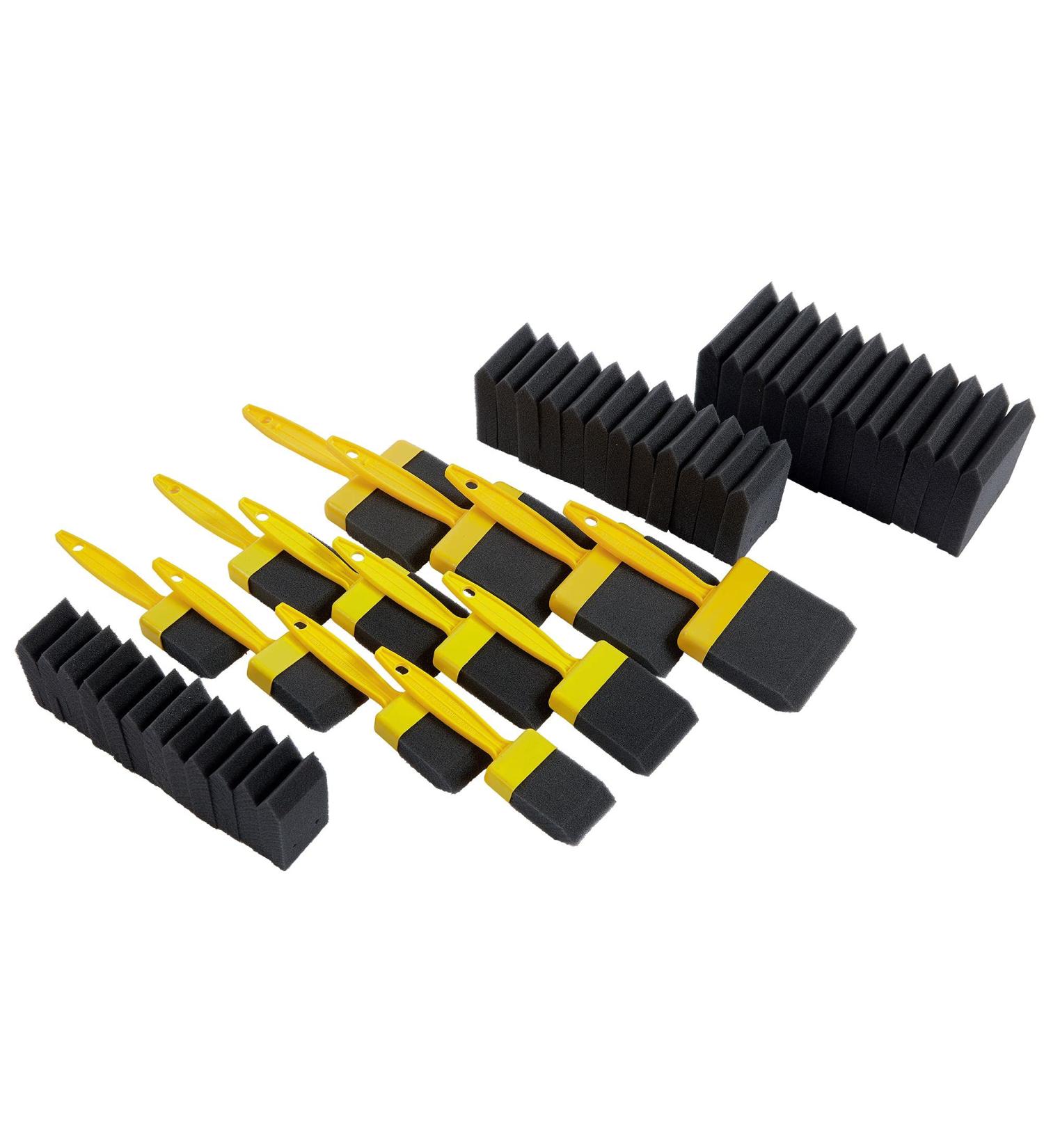Foam Paint Brush Value Pack - 48 Pieces with Reusable Handles and Refills - Buy Online on SooperMarket.com