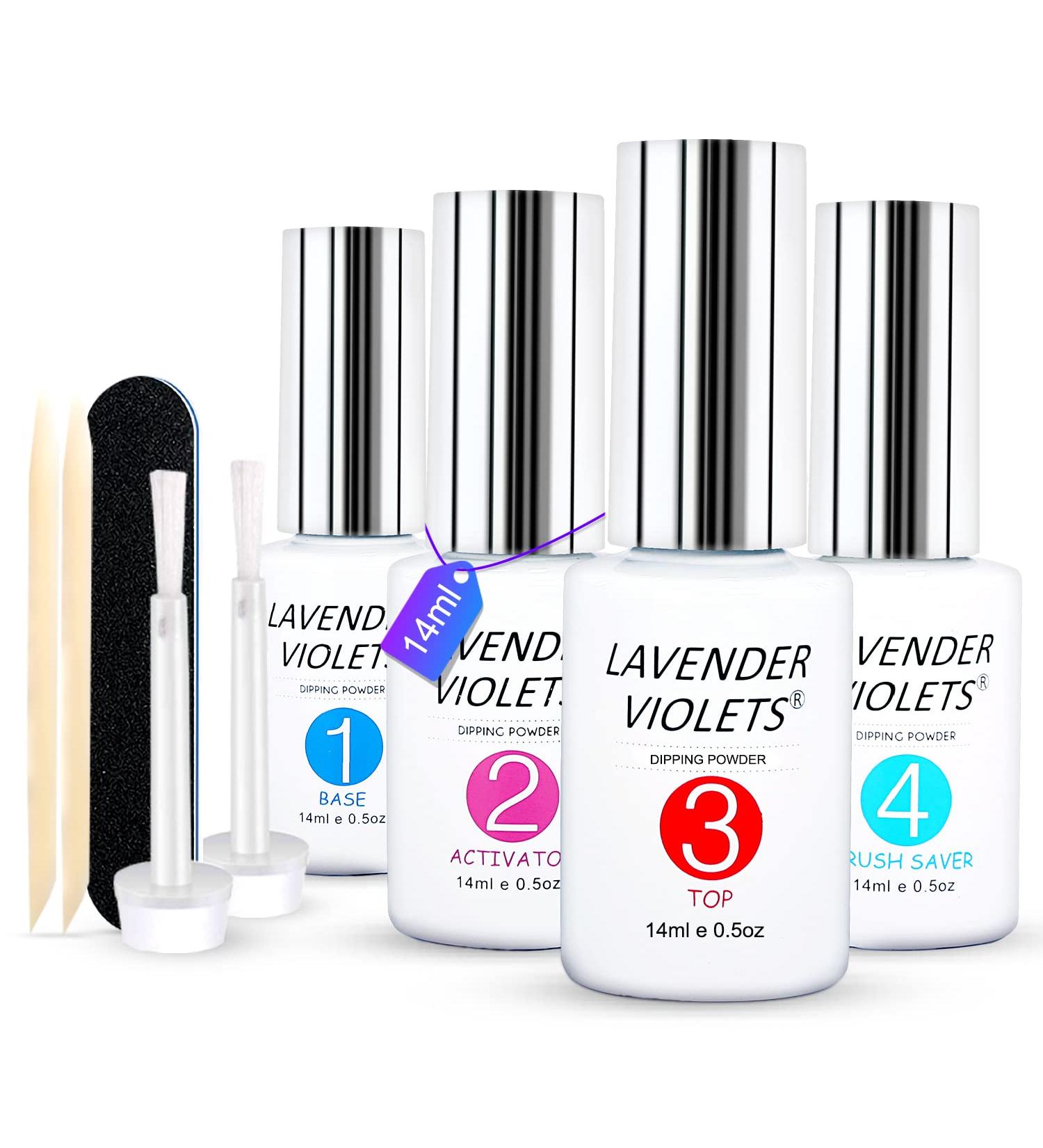 Dip Powder Gel Set - Activator, Base, Top Gel & Brush Saver - 0.5oz/Bot - Dipping Powder Acrylic Nail Manicure Pedicure - Buy Online on SooperMarket.com