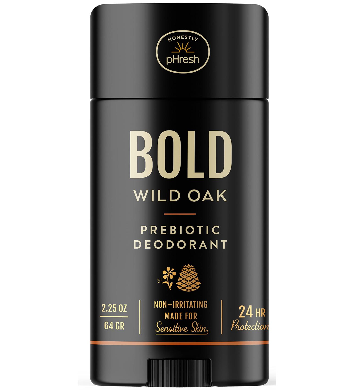 Honestly pHresh Natural Prebiotic Deodorant for Men Baking Soda & Aluminum Free Safe for Sensitive Skin 24 Hour Odor Protection 2.25 Oz Bold Wild Oak - Buy Online on SooperMarket.com