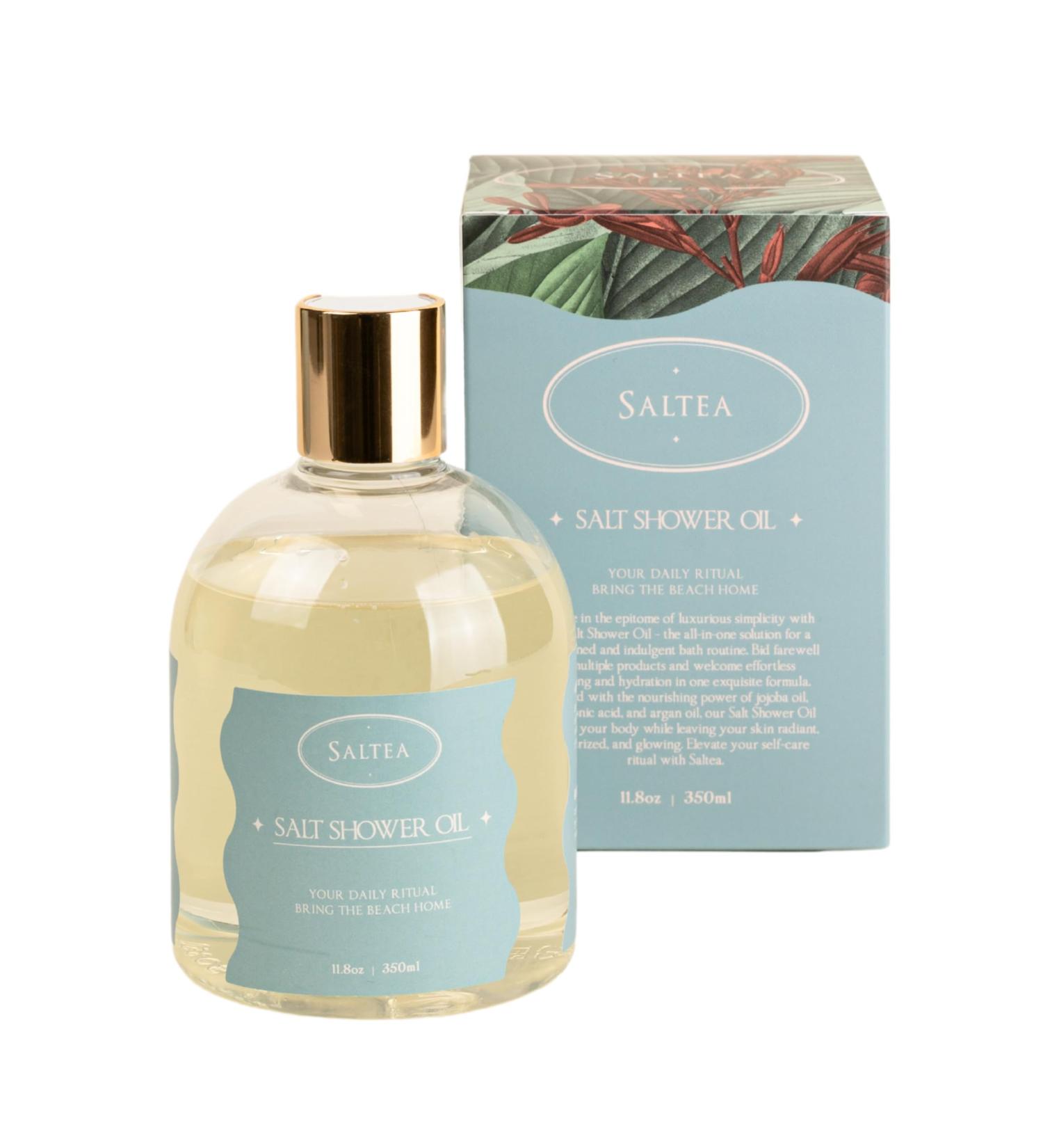Saltea Salt Shower Oil - Non-Greasy Cleansing & Hydrating Jojoba & Argan Oil Paraben & Sulfate Free Skin Care - 11.8 Oz for Soft Skin - Buy Online on SooperMarket.com