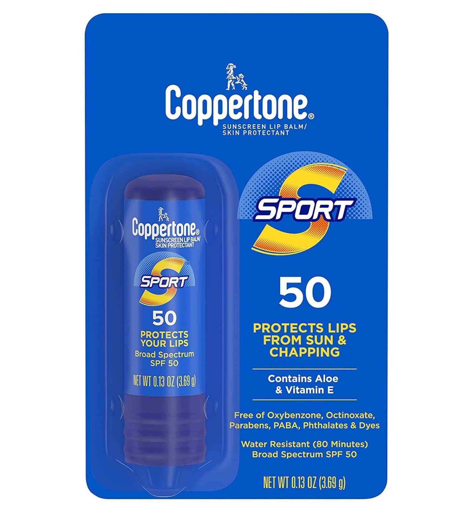 Coppertone SPF 50 Sport Lip Balm 0.13 oz (3ml) - 3 Pack - Buy Online on SooperMarket.com