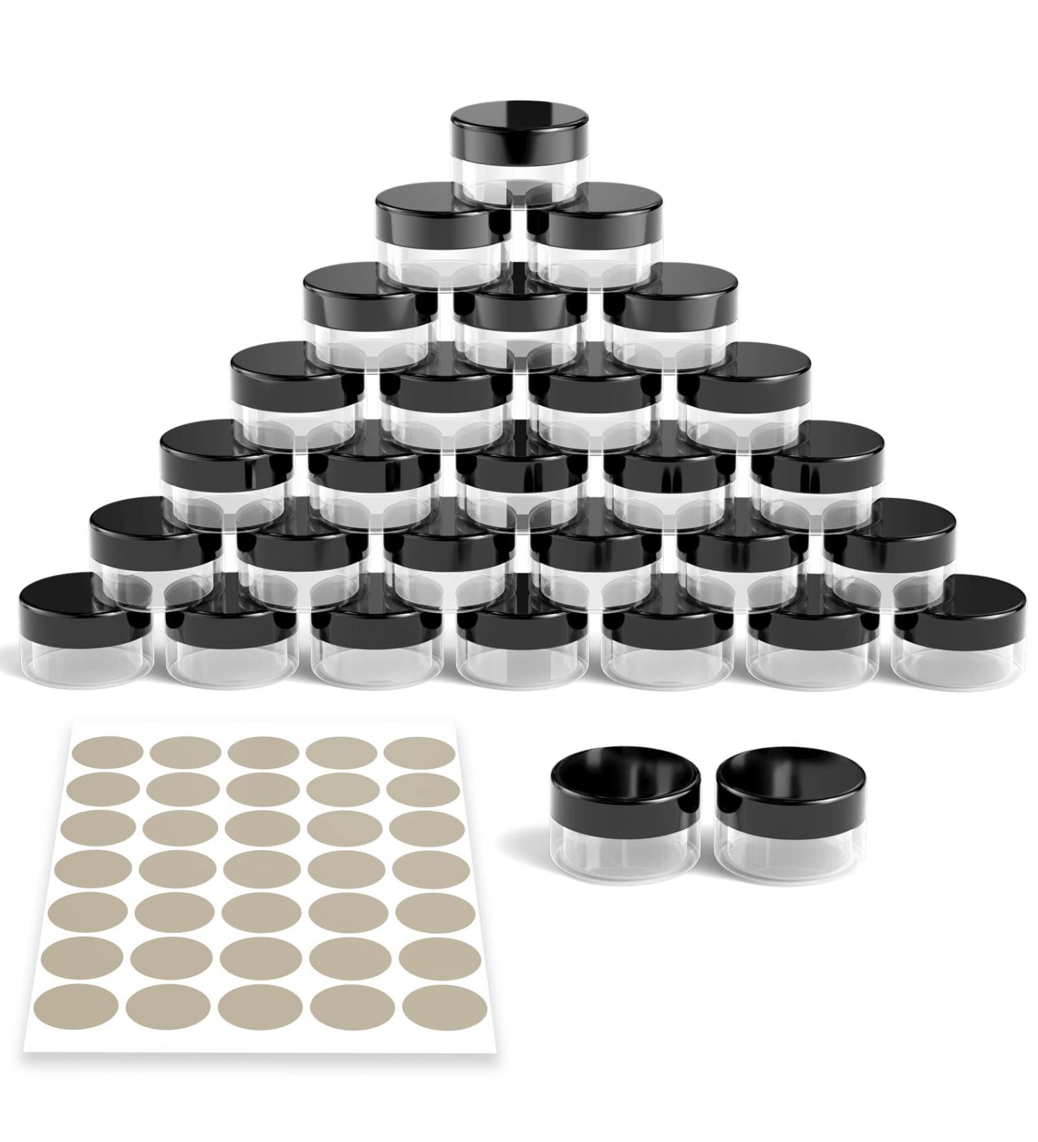 Newans 30-Piece Clear Jars with Screw Caps - Ideal for Make-up Creams & Lotions - Transparent 10G10ml Containers with Stickers - Buy Online on SooperMarket.com