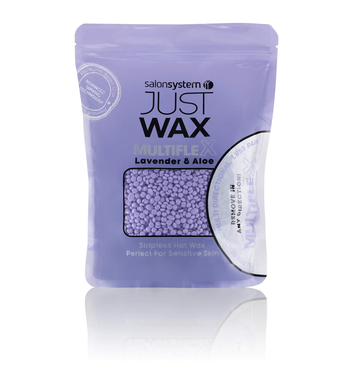 Salon System Just Wax Multiflex Lavender & Aloe Stripless Hot Wax 700g Perfect for Sensative Skin