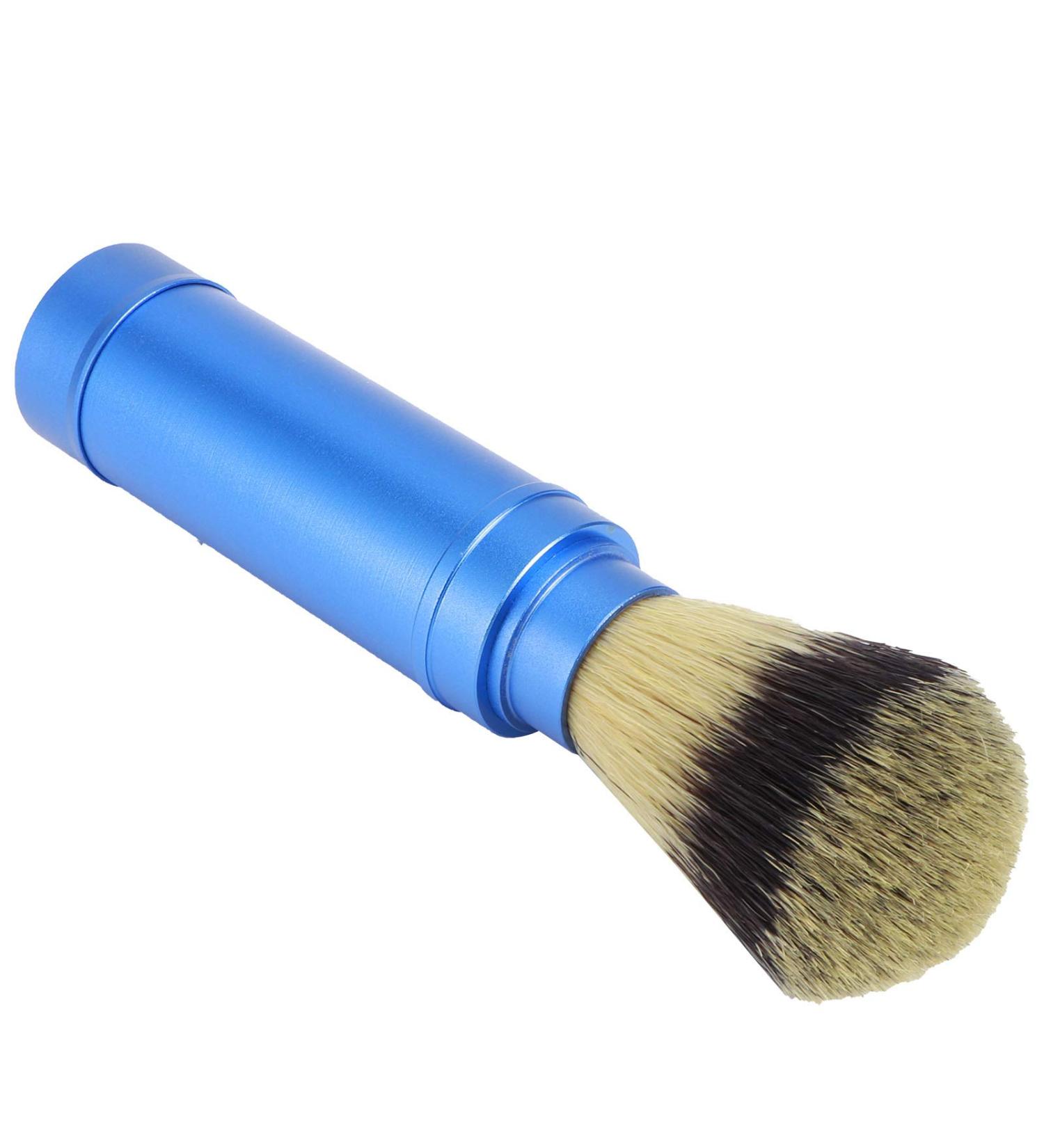 Compact Beard Brush for Men | Ergonomic Wet Shaving Tool | Easy to Carry Grooming Accessory - Blue - Buy Online on SooperMarket.com