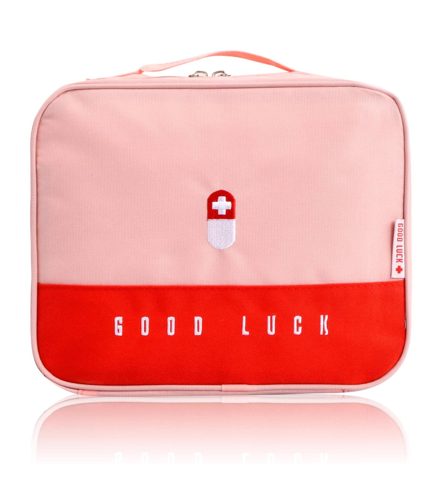 Large Capacity Waterproof Medicine Bag | Portable First Aid & Emergency Kit for Travel & Home (Pink) - Buy Online on SooperMarket.com