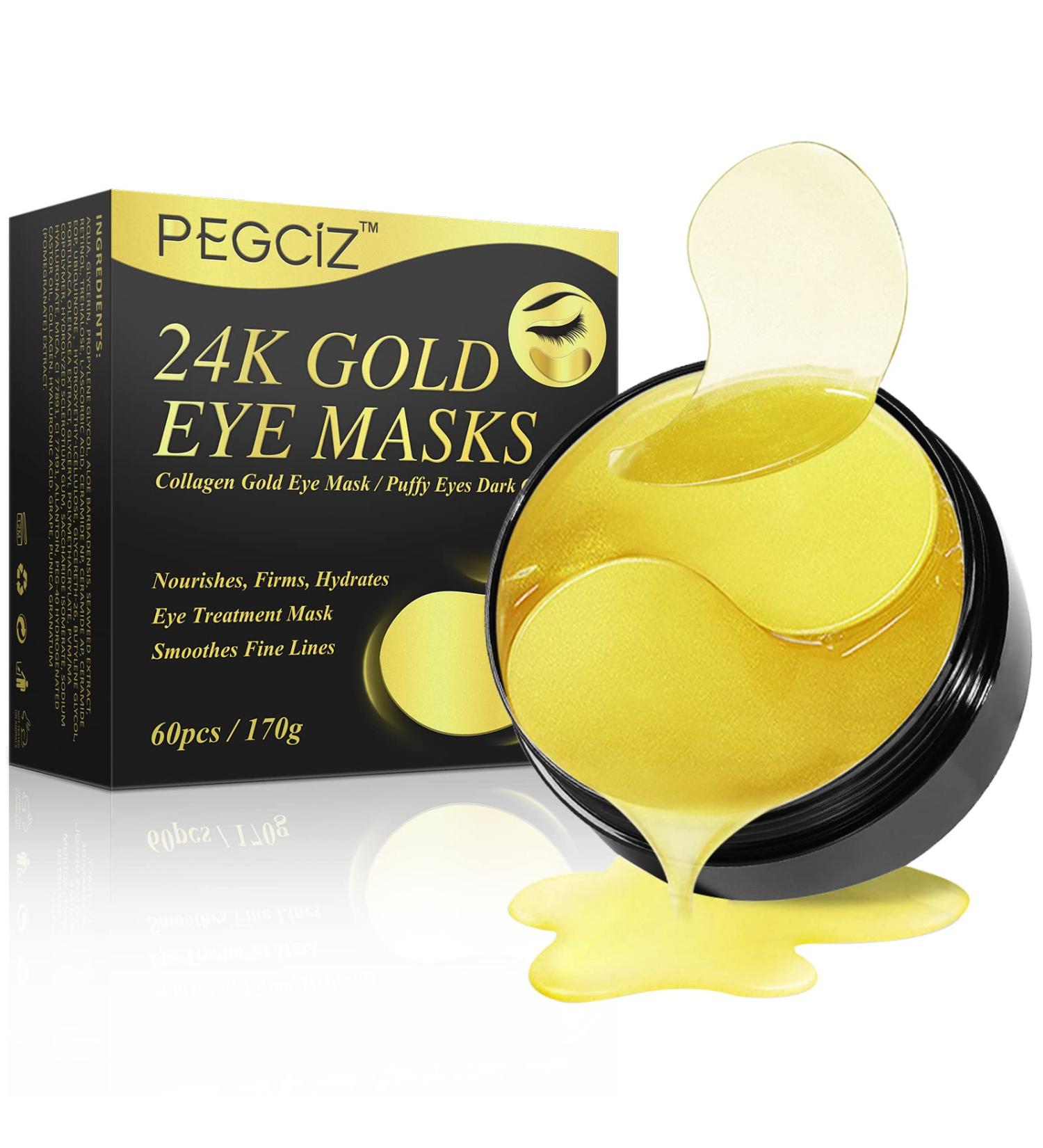 24K Gold Eye Masks - Collagen Under Eye Treatment Patches for Puffy Eyes, Dark Circles, Anti-Wrinkle - 30 Pairs - Buy Online on SooperMarket.com