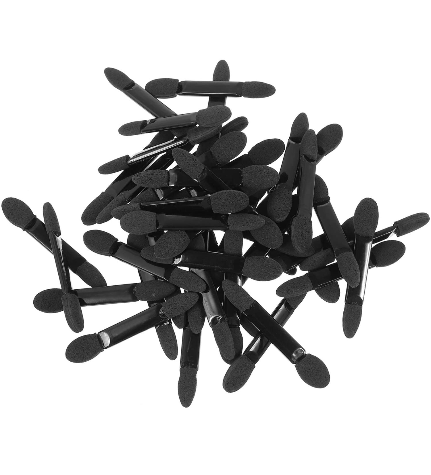 KALLORY 50pcs Makeup Sponge Make up Sponges for Face Brush Eyeshadow Cleaning Brush Lip Brush Disposable 1 count (Pack of 1) Black - Buy Online on SooperMarket.com