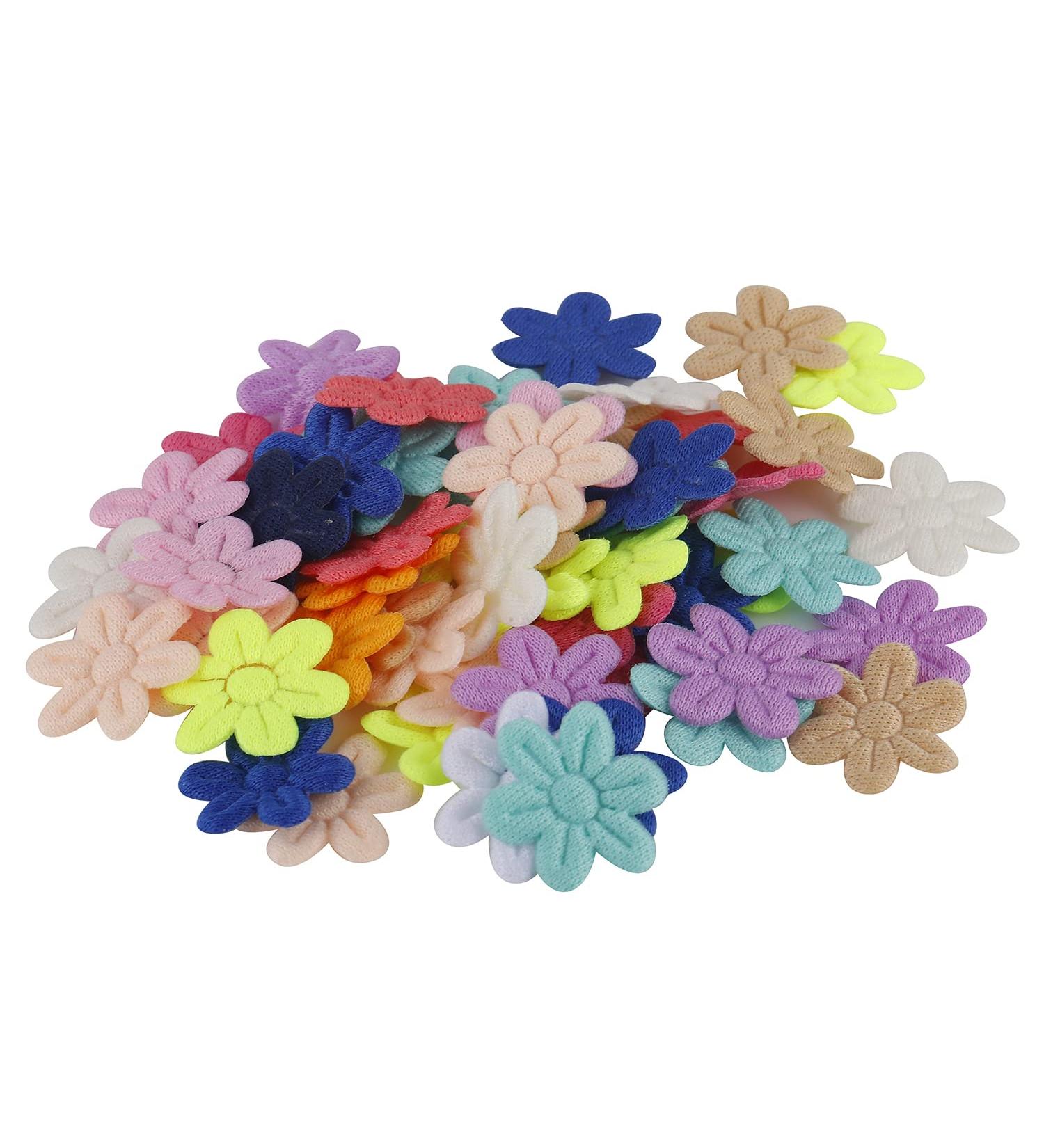 100pcs Guafeih Felt Cloth Five-Petal Artificial Flowers - Wedding Home Decor DIY Scrapbooking Wreath Lore - Mixed Colors - Buy Online on SooperMarket.com