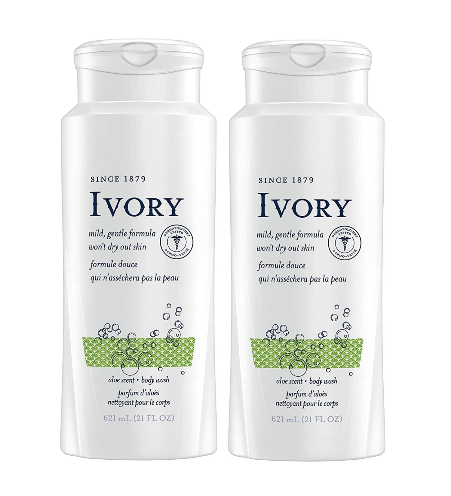 Ivory Scented Body Wash Aloe 21 oz - Pack of 2 | Gentle Cleanse & Hydration - Buy Online on SooperMarket.com