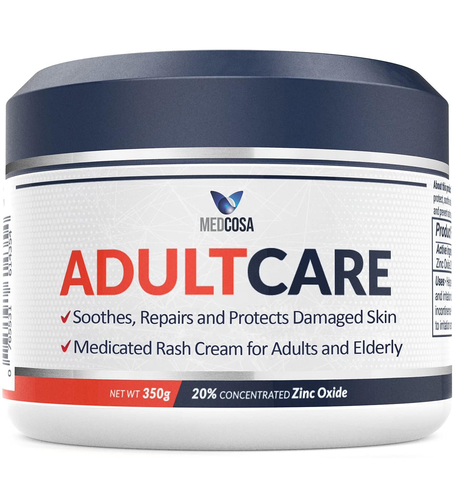 Medcosa Adult Rash Cream - Fast Relief for Sweat, Heat, Diaper Rash - Zinc Oxide Barrier Cream (350g) - Buy Online on SooperMarket.com
