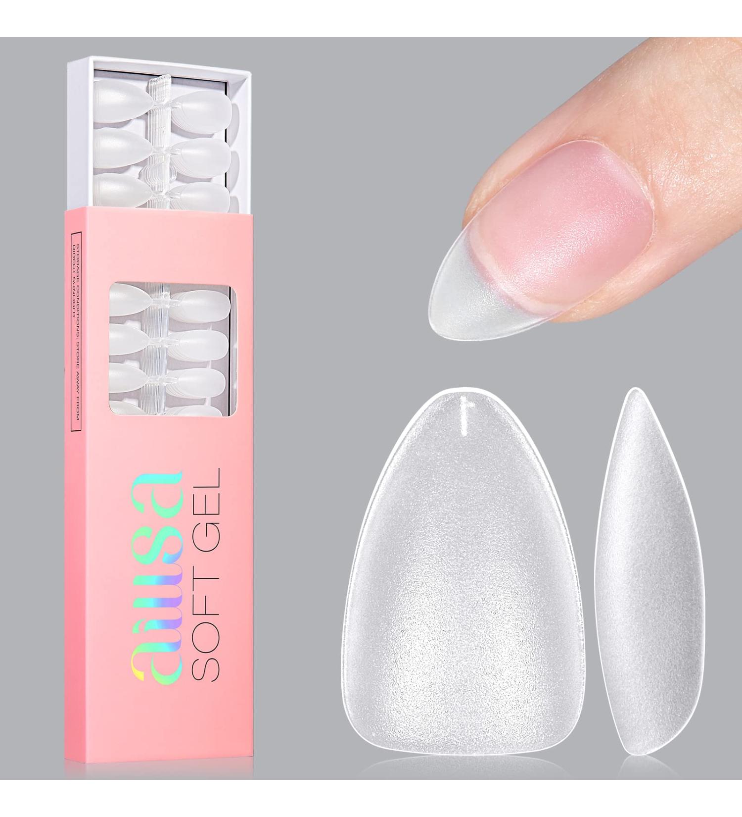 AILLSA Short Almond Nail Tips - 240 PCS Matte Soft Gel Full Cover Almond Nails for Soak Off Extensions - Buy Online on SooperMarket.com