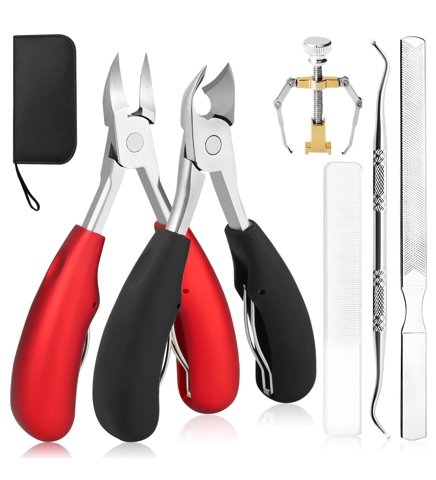 6-Piece Professional Foot Nail Pliers Set | Super-Sharp Stainless Steel Toenail Scissors for Thick & Ingrown Nails | Pedicure Tools for Seniors | Fight Nail Fungus & Paronychia - Buy Online on SooperMarket.com