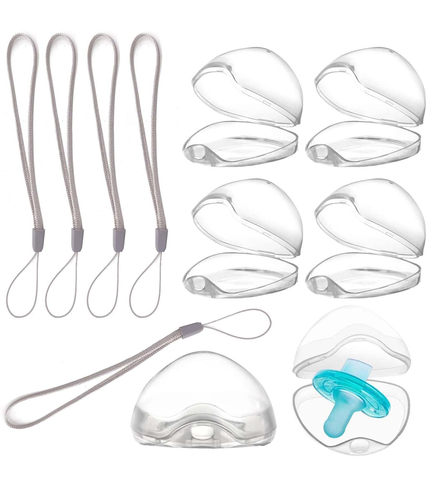 Buy 5 Transparent Pacifier Boxes with Cord - Portable & Dustproof Storage for Babies - Buy Online on SooperMarket.com