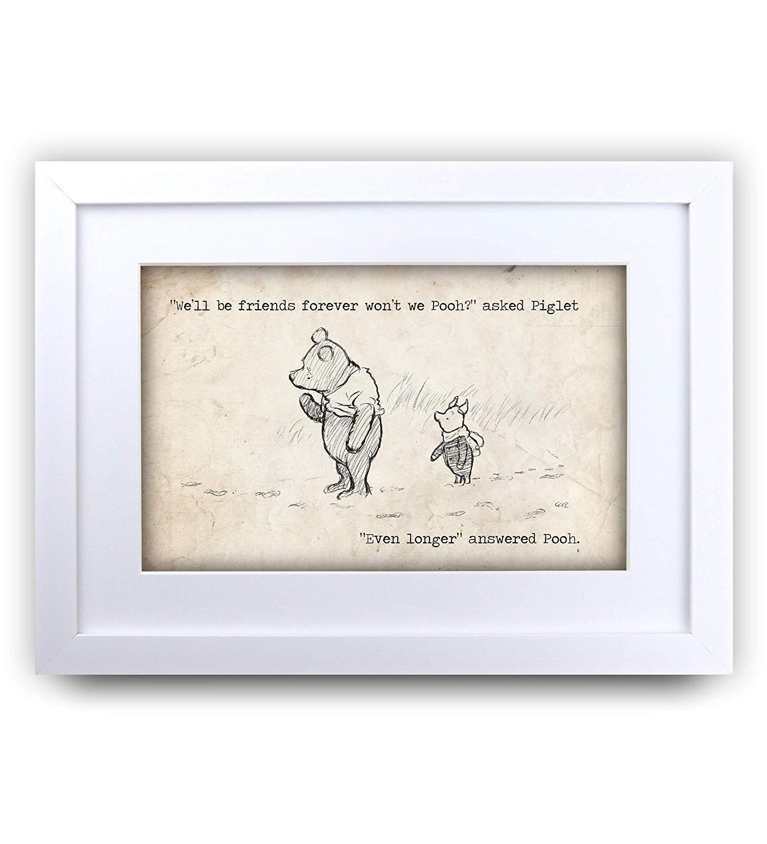 HWC Trading FR Winnie the Pooh Friends Forever A4 Framed Nursery Print - Baby Shower Room Gift - New Born Bedroom Decor - Buy Online on SooperMarket.com