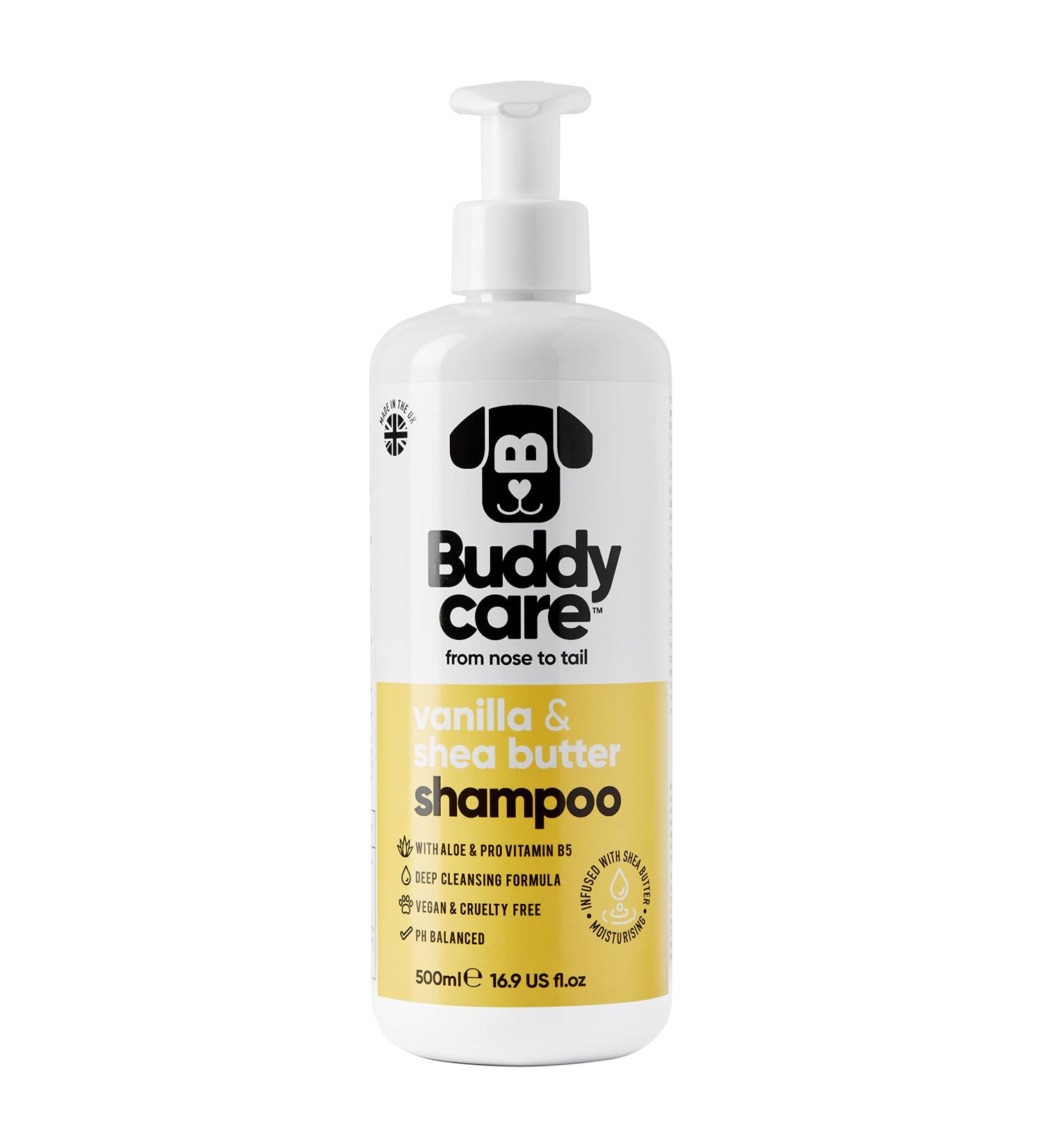 Buddycare Vanilla & Shea Butter Dog Shampoo - Moisturizing Aloe Vera Formula - 500ml - Buy Online on SooperMarket.com