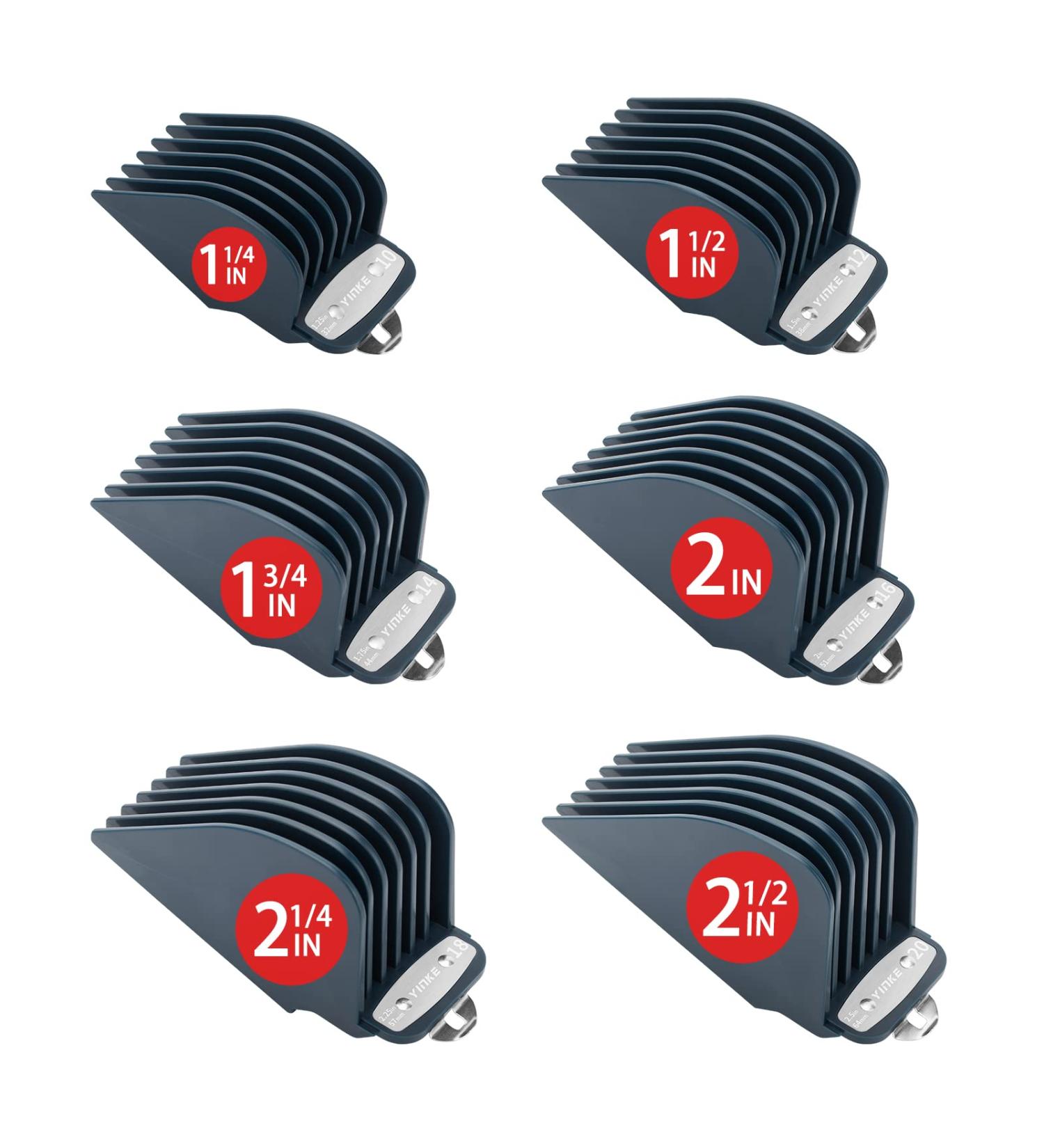 Wahl Hair Clipper Guards Set 1.25-2.5 inch, 6pcs Blue - Compatible with Most Full Size Trimmers - Metal Clip Included - Buy Online on SooperMarket.com