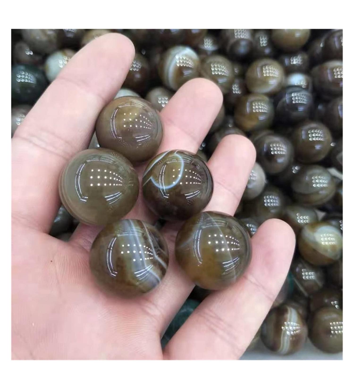 Natural Crystal Rough Ornament 5pc Natural Brown Agate Quartz Crystal Sphere Balls for Reiki 15-20mm for Fengshui Decoration Gift Decoration 5pc 20mm