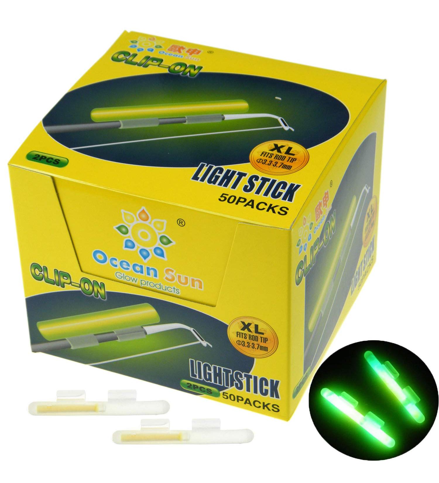 Qualy Clip-On Fishing Glow Sticks for Pole Fishing Rod Tip Light - XL 3.3-3.7mm - 50 Packs - Night Fishing Essential - Buy Online on SooperMarket.com