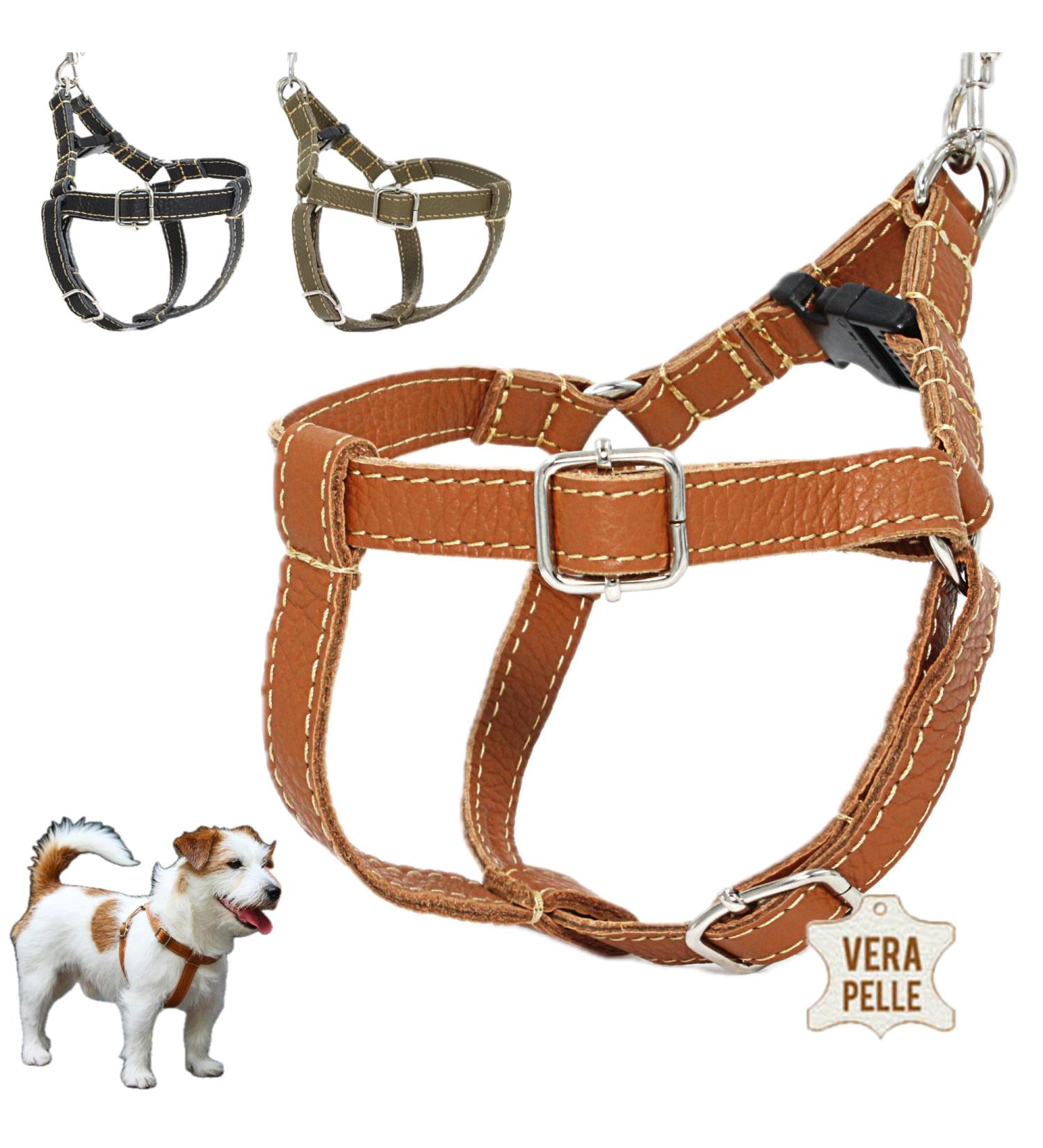 Dogissimi Handmade Leather Dog Harness for Small & Medium Dogs - Adjustable Ergonomic Italian Craftsmanship (Size L Chest 52-69 cm) - Buy Online on SooperMarket.com