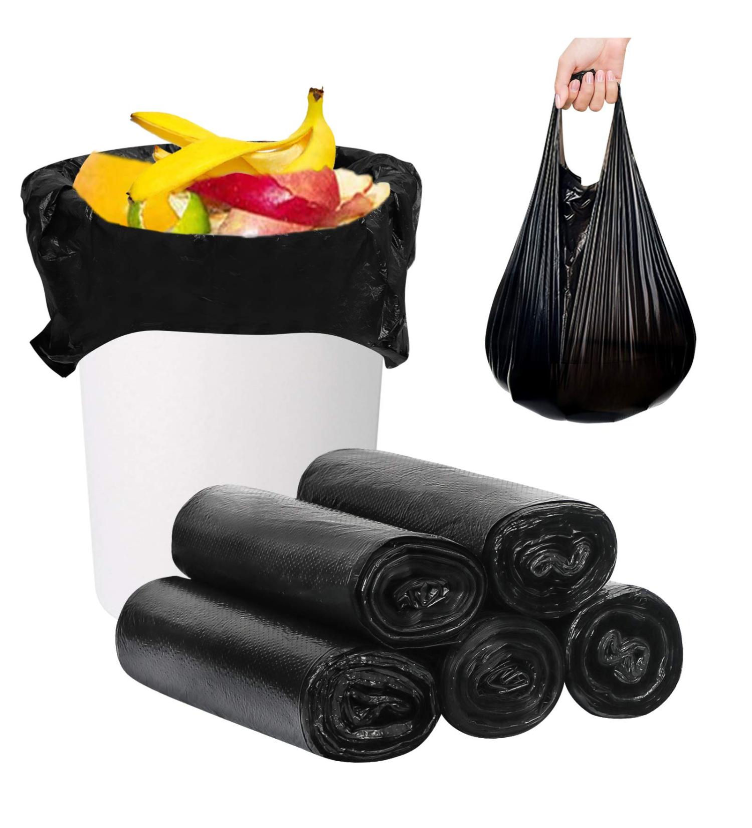 Fyy 4 Gallon Garbage Bags with Handles - 100 Count | Durable Waste Bags for Bathroom Kitchen Office | Black 46x62 cm | Eco-Friendly Shipping Worldwide - Buy Online on SooperMarket.com