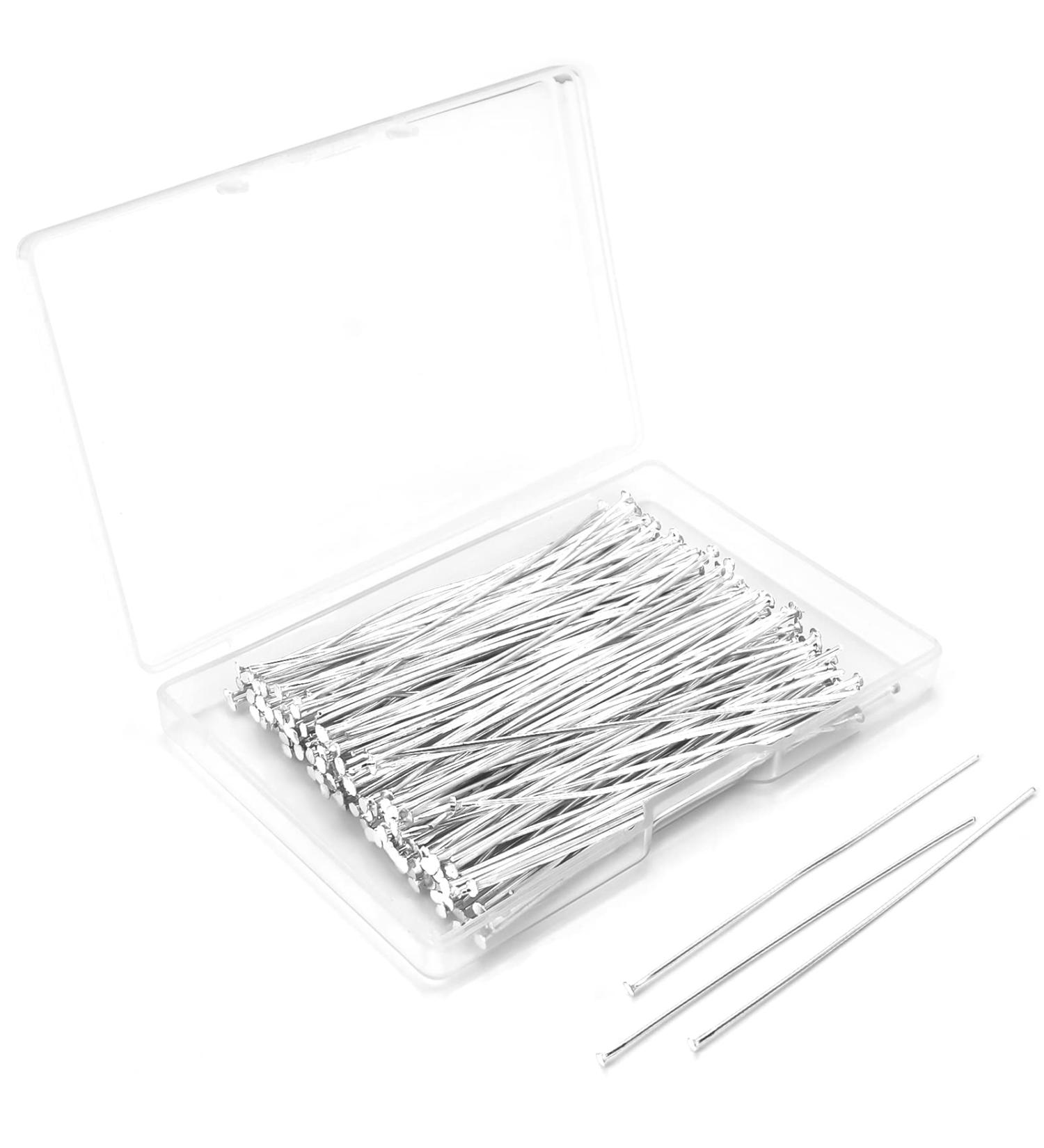 200PCS 70mm Silver Plated Eye Pins & Head Pins for Jewelry Making | 3 Colors & 6 Styles Included - Buy Online on SooperMarket.com