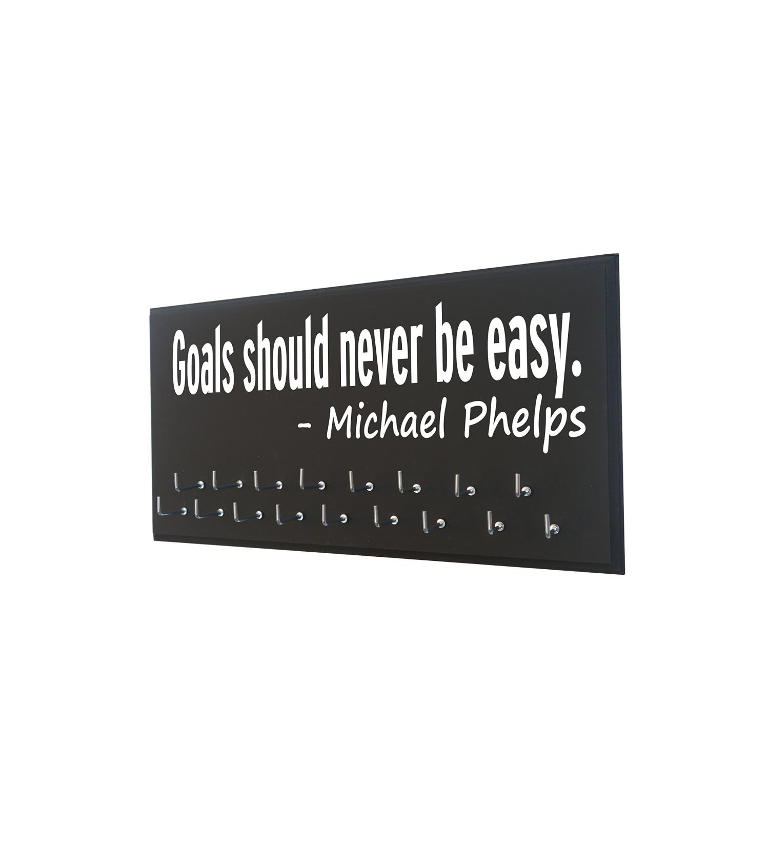 RunningontheWall Swimming Medal Holder - Michael Phelps Swimmer Gifts for Girls | Kids Black Swim Medals Ribbon Display - Buy Online on SooperMarket.com